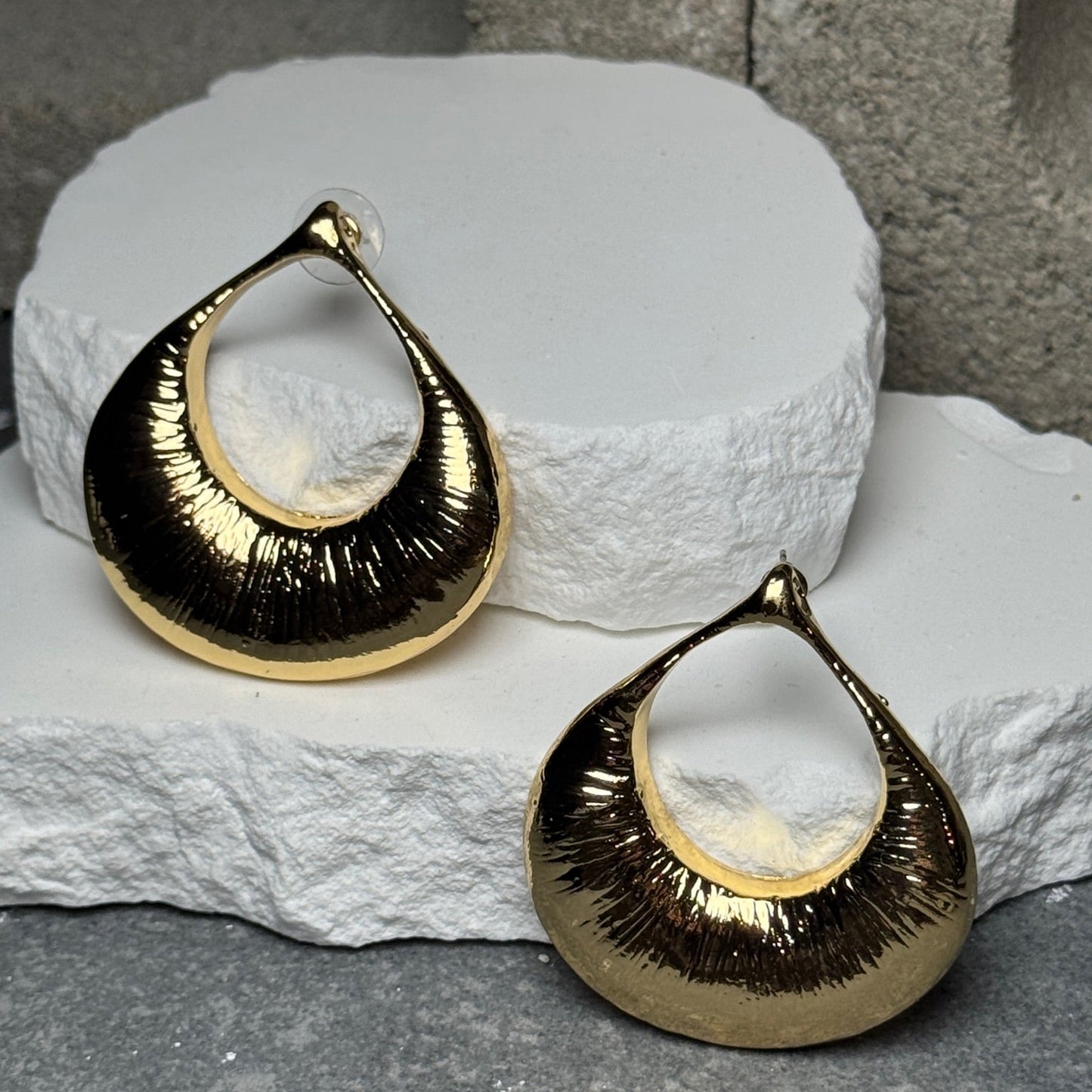 Golden Eclipse Hoop Earrings