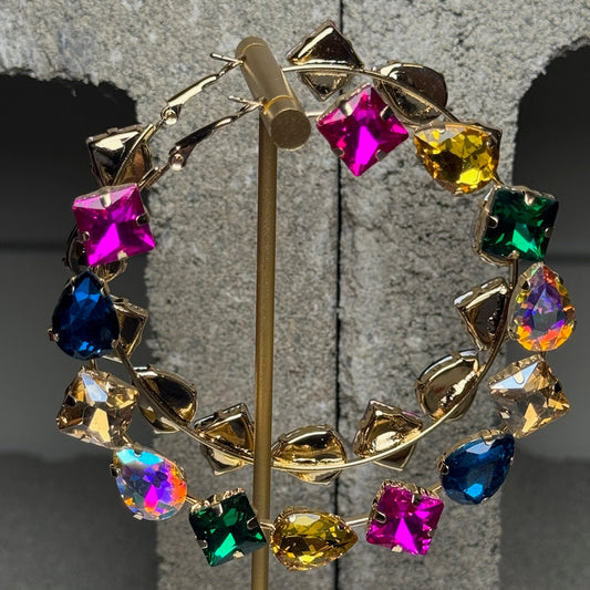 Electric Jewel Hoop Earrings