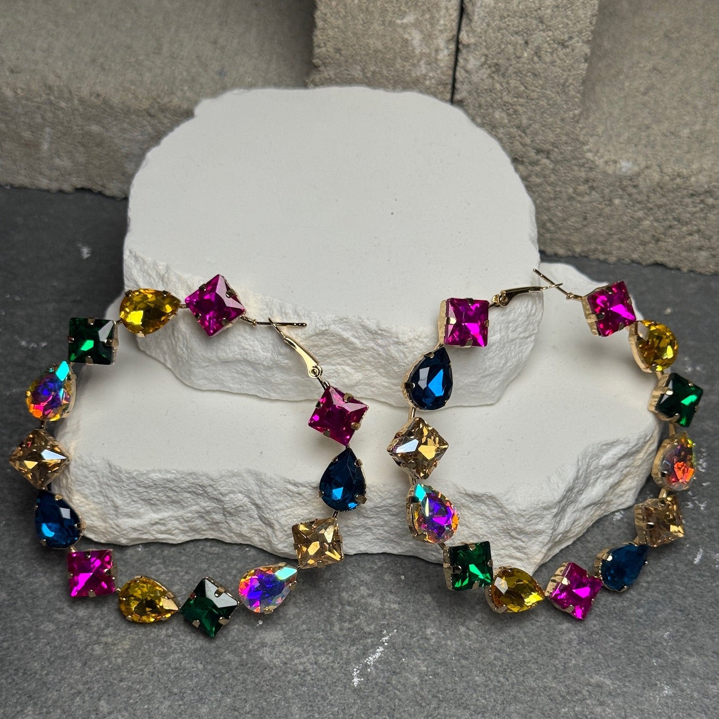 Electric Jewel Hoop Earrings