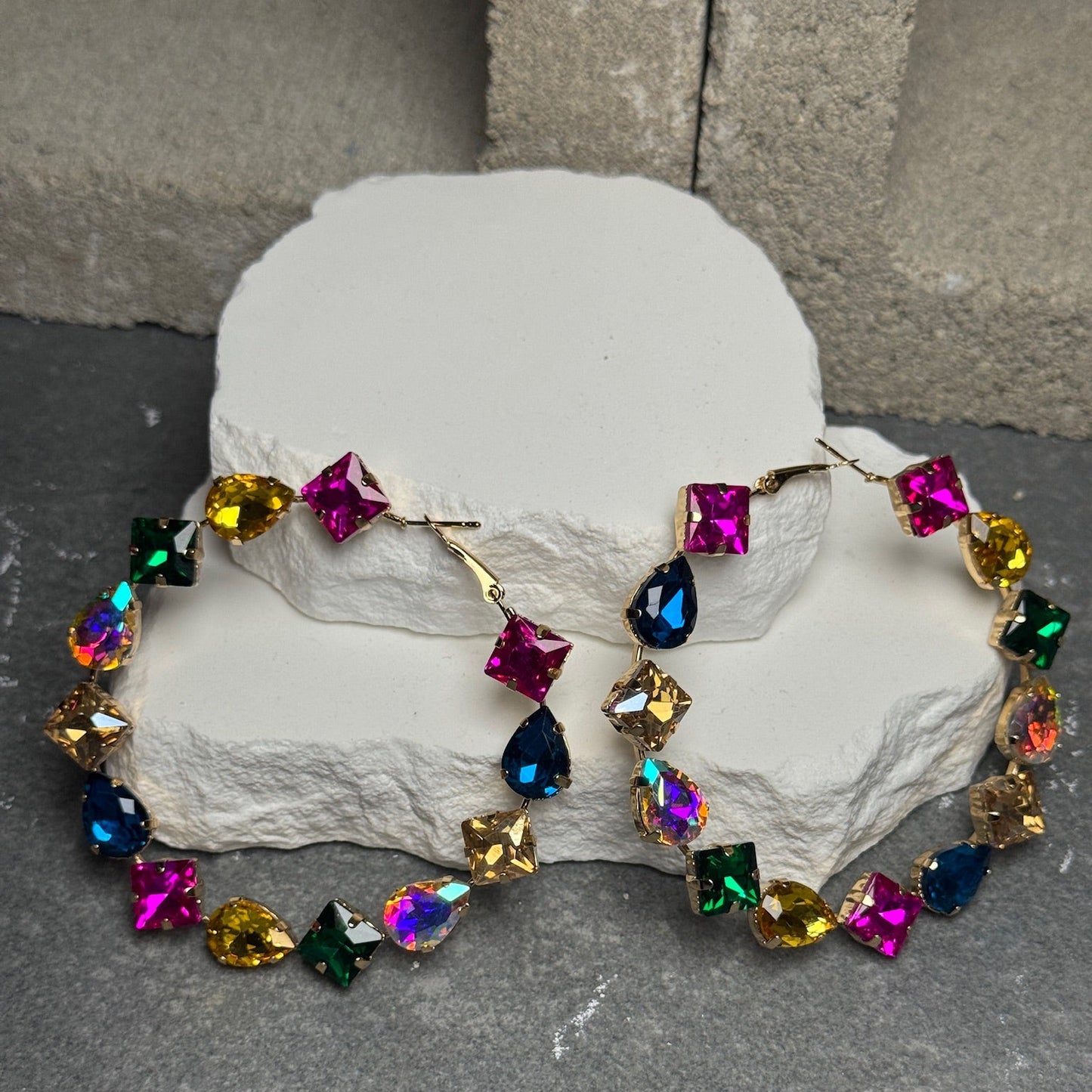 Electric Jewel Hoop Earrings