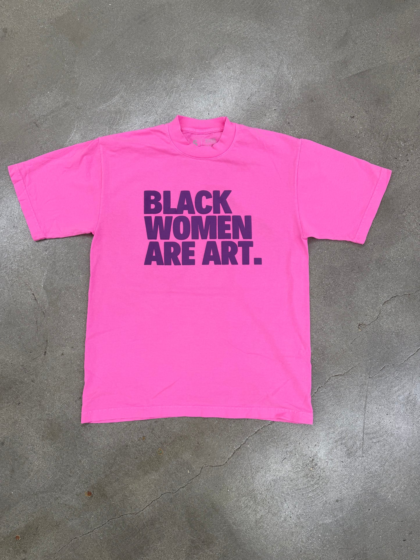 Neon Pink Black Women Are Art Unisex Oversized T-Shirt