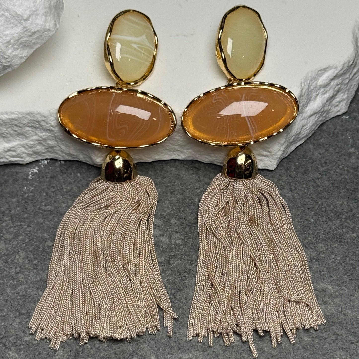 Coastal Drip Triple Tassel Earrings