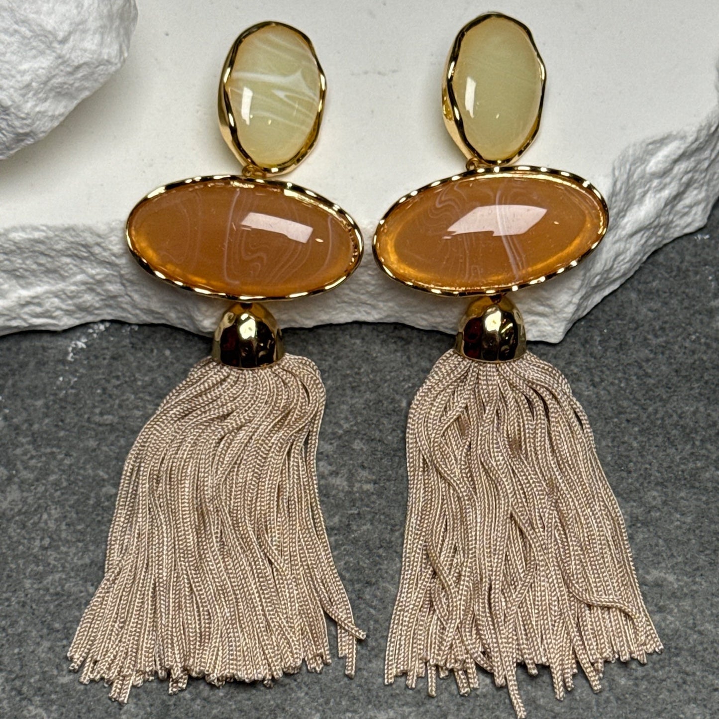 Coastal Drip Triple Tassel Earrings