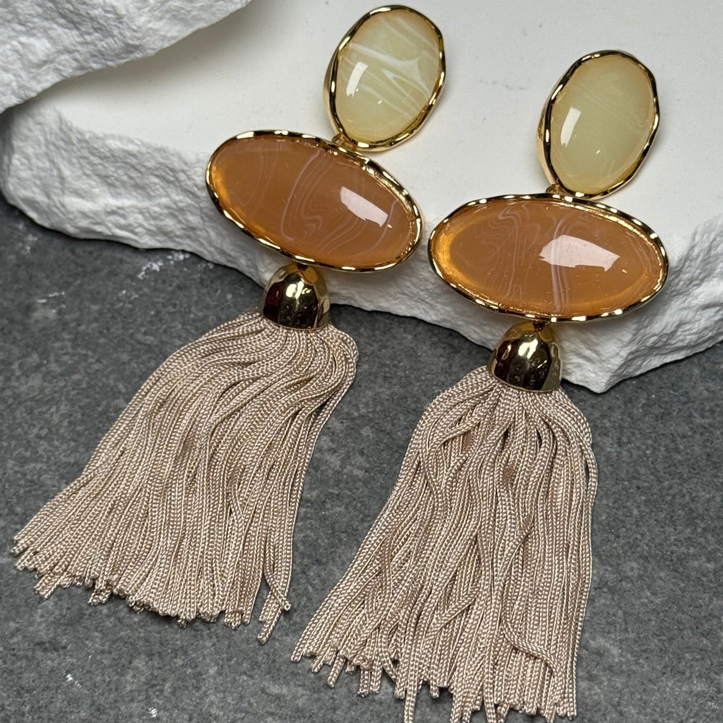 Coastal Drip Triple Tassel Earrings