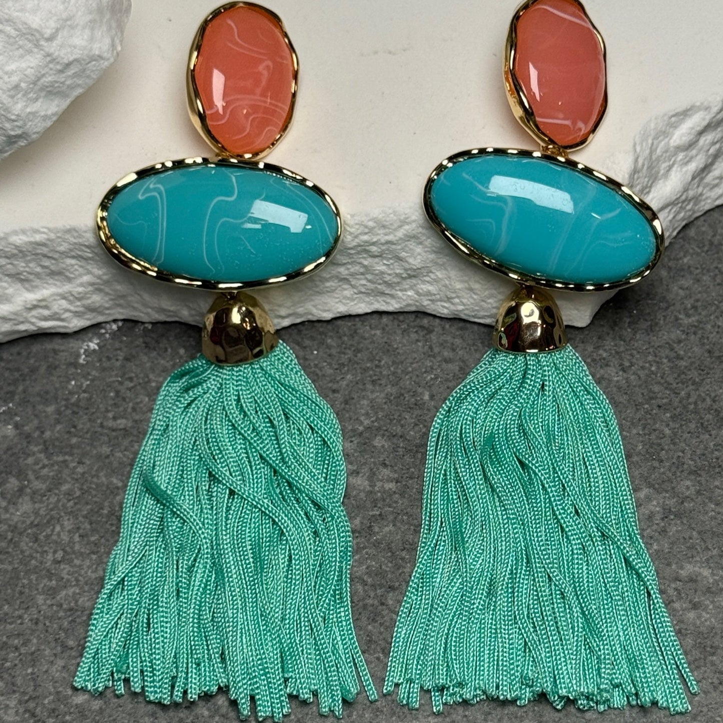 Coastal Drip Triple Tassel Earrings