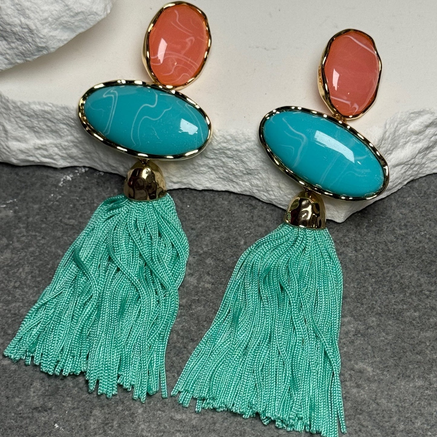 Coastal Drip Triple Tassel Earrings