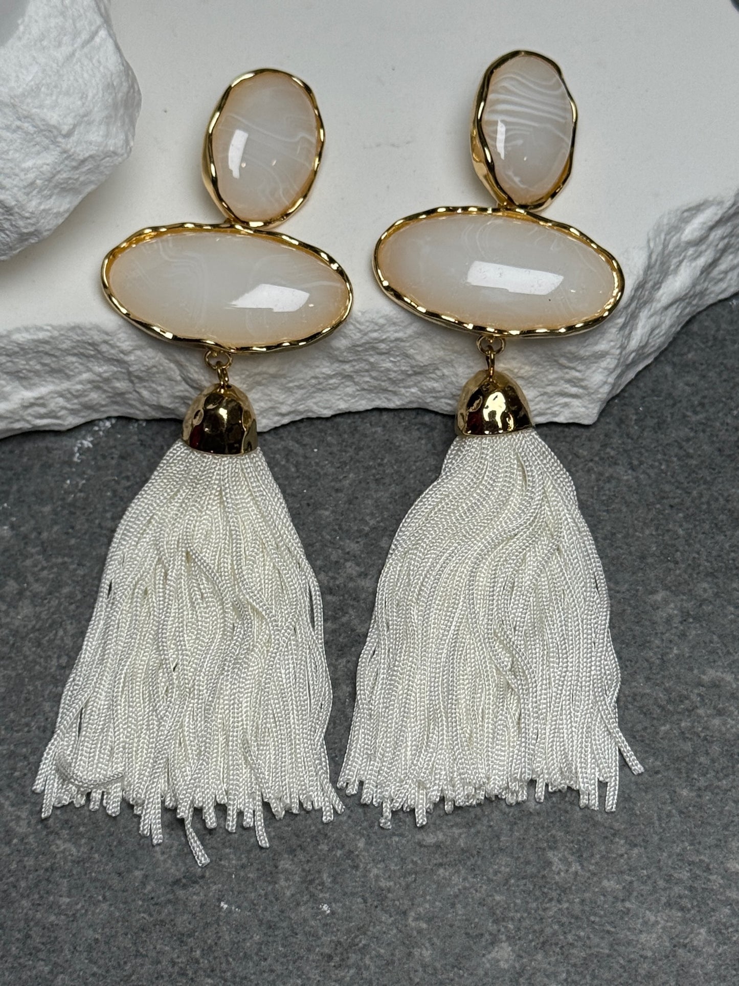 Coastal Drip Triple Tassel Earrings