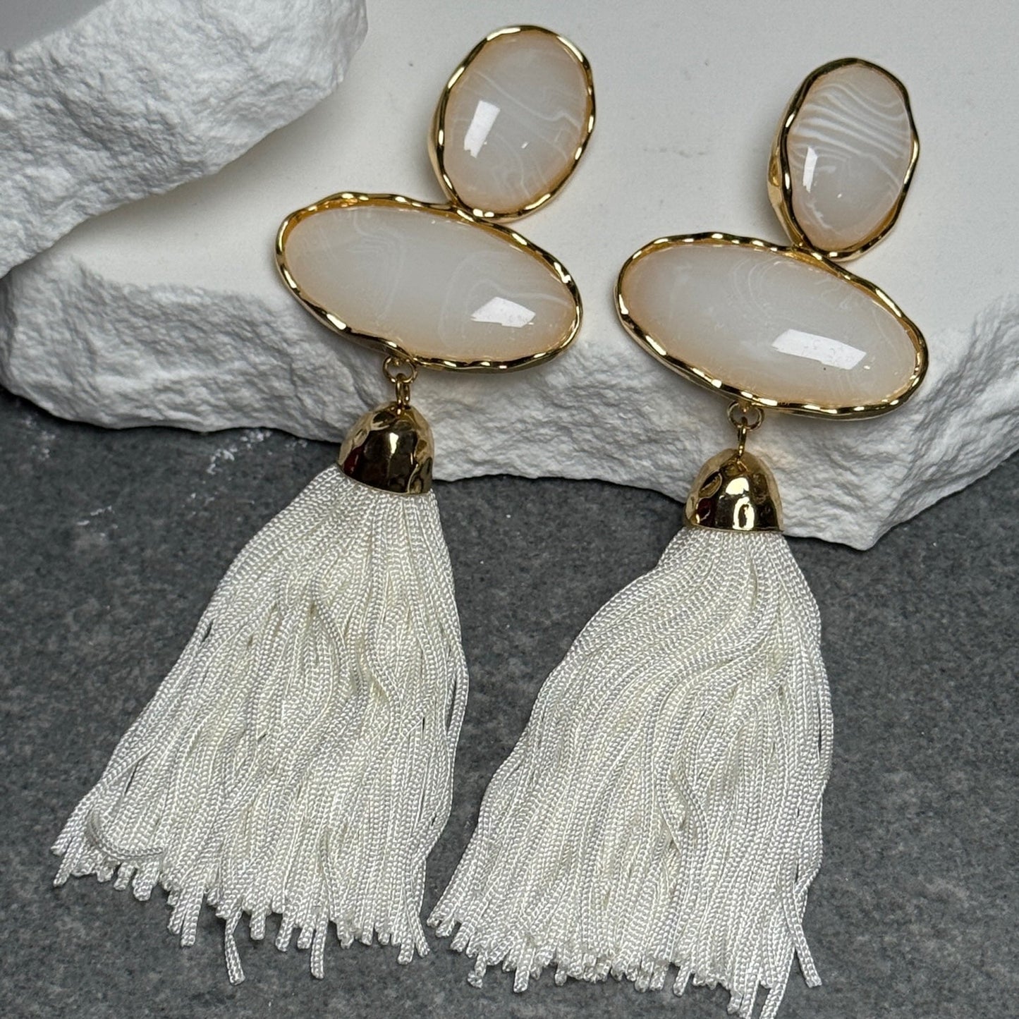 Coastal Drip Triple Tassel Earrings