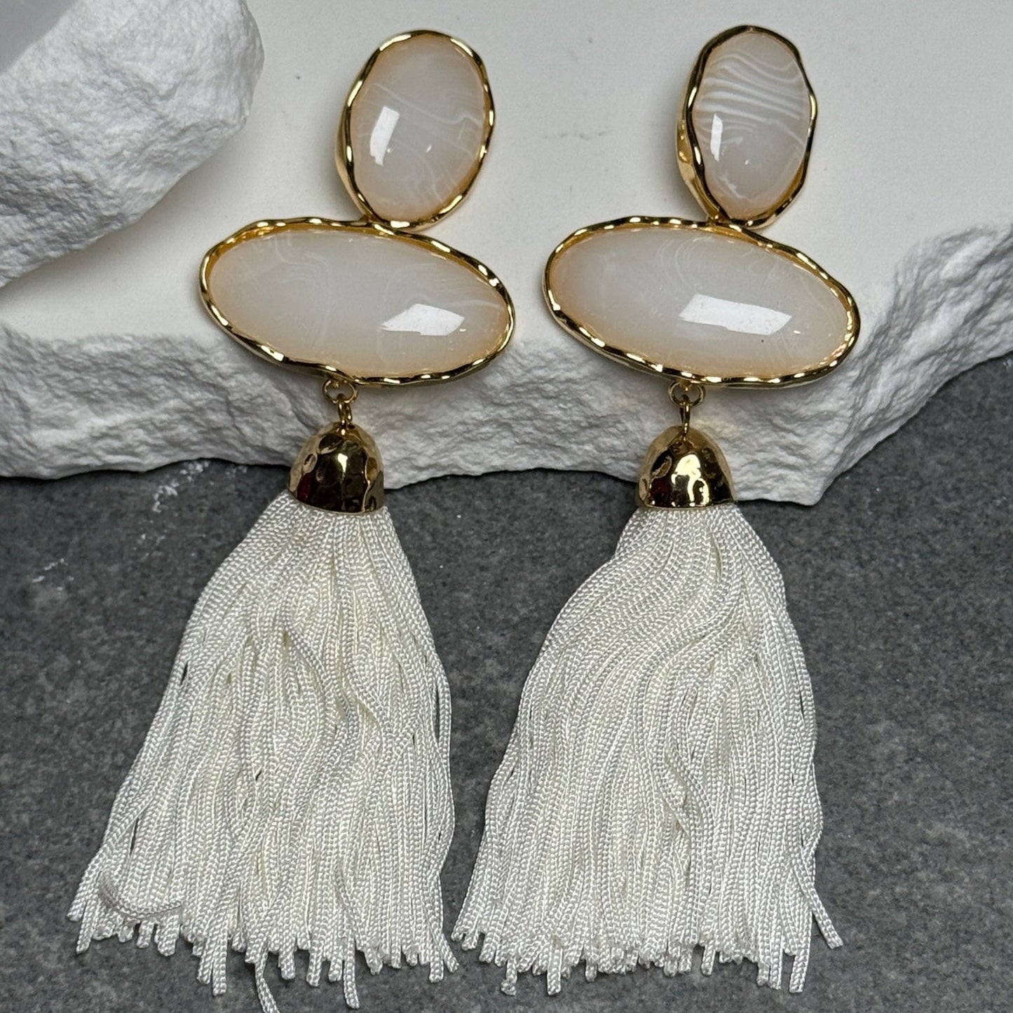 Coastal Drip Triple Tassel Earrings