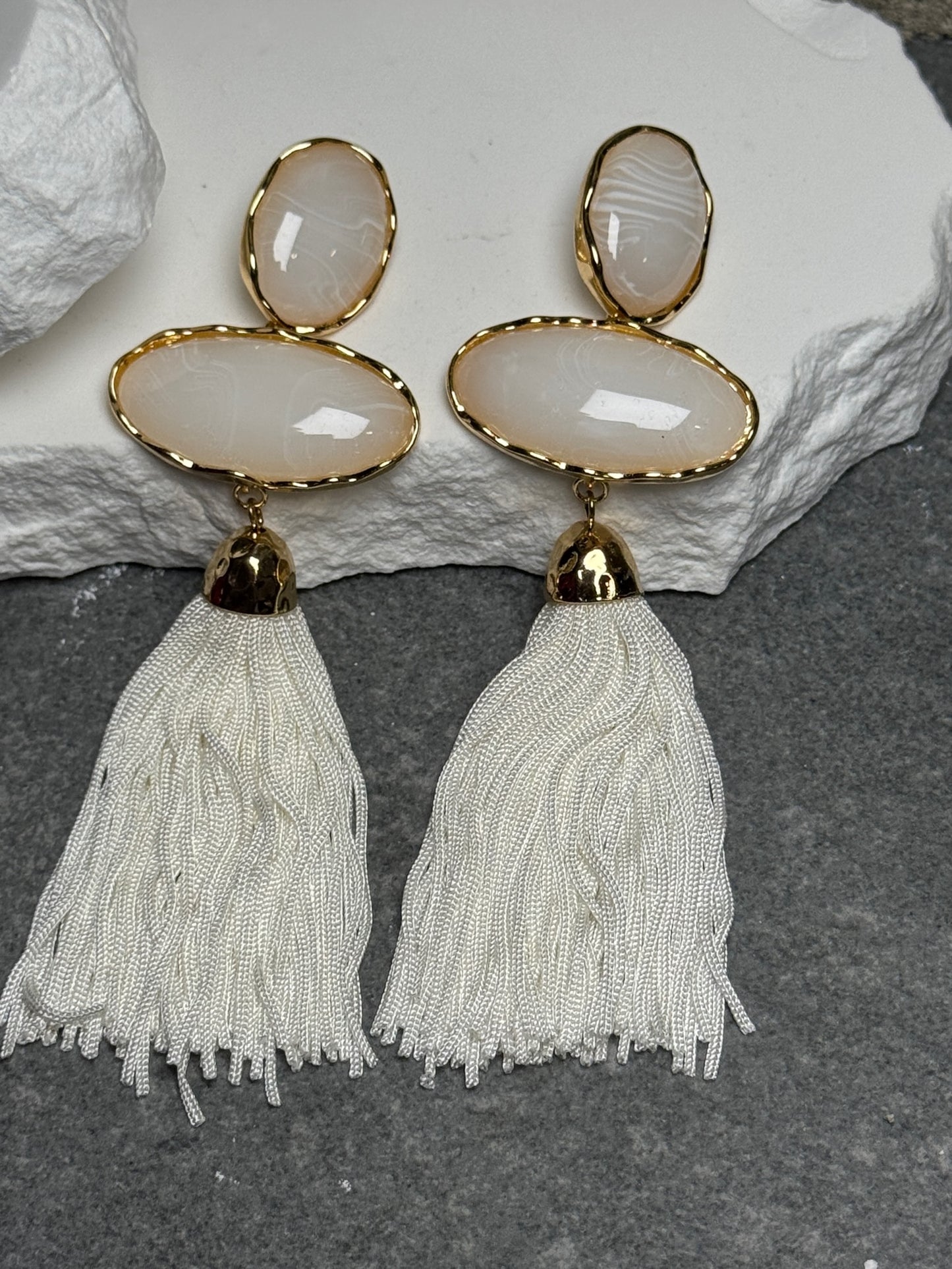 Coastal Drip Triple Tassel Earrings