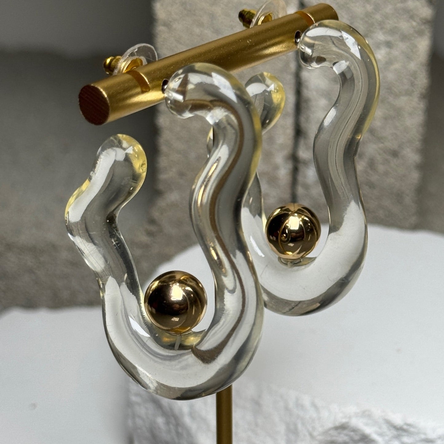 Crystal Current Hoop Earrings