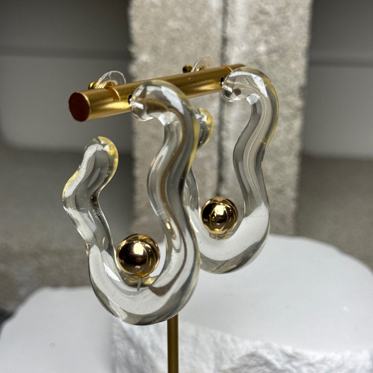 Crystal Current Hoop Earrings