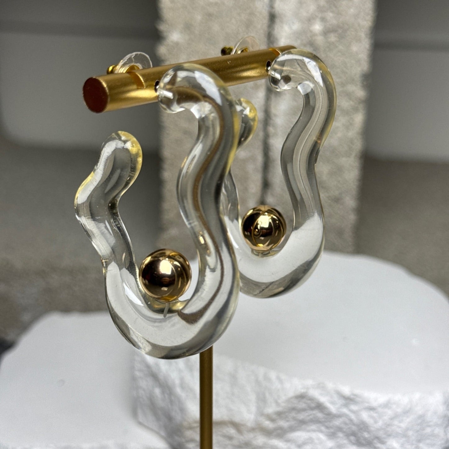 Crystal Current Hoop Earrings