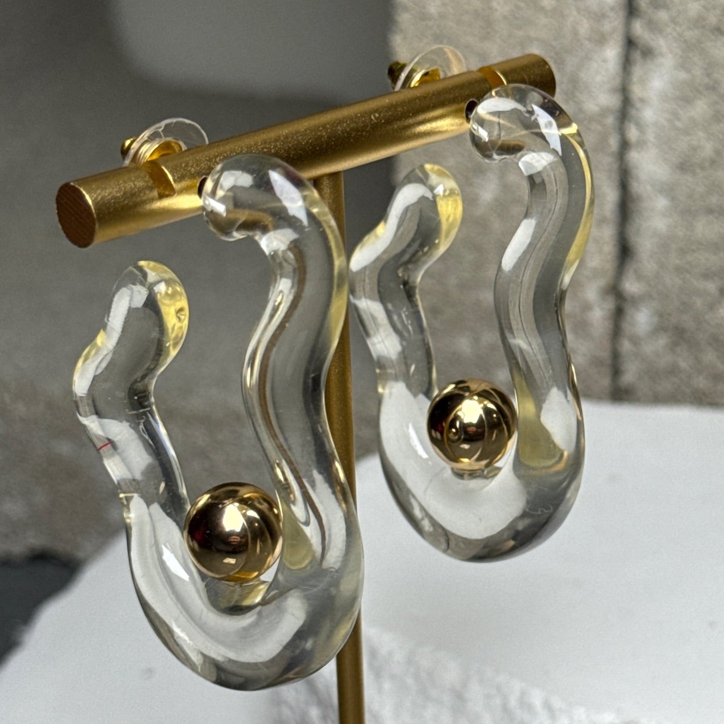 Crystal Current Hoop Earrings
