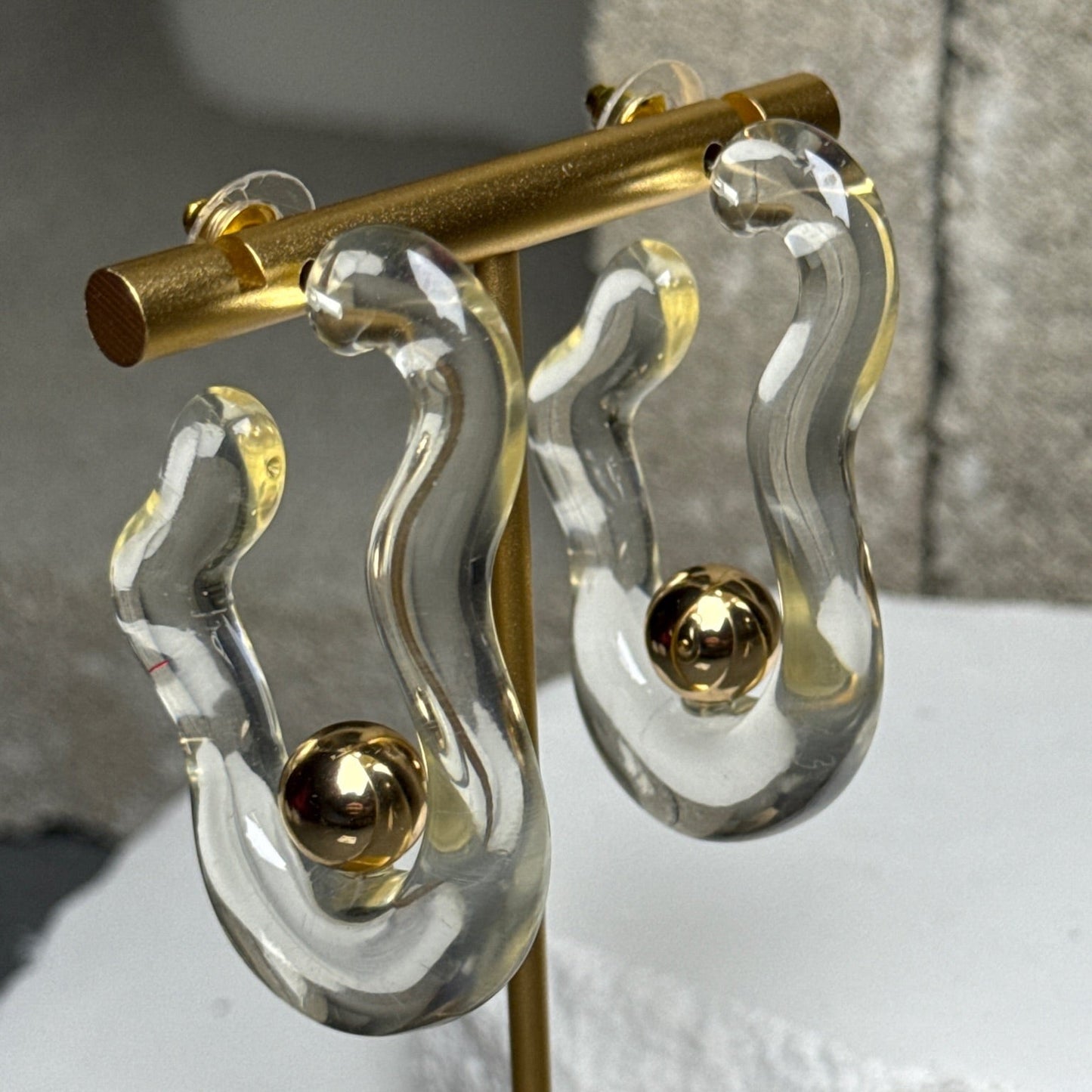 Crystal Current Hoop Earrings