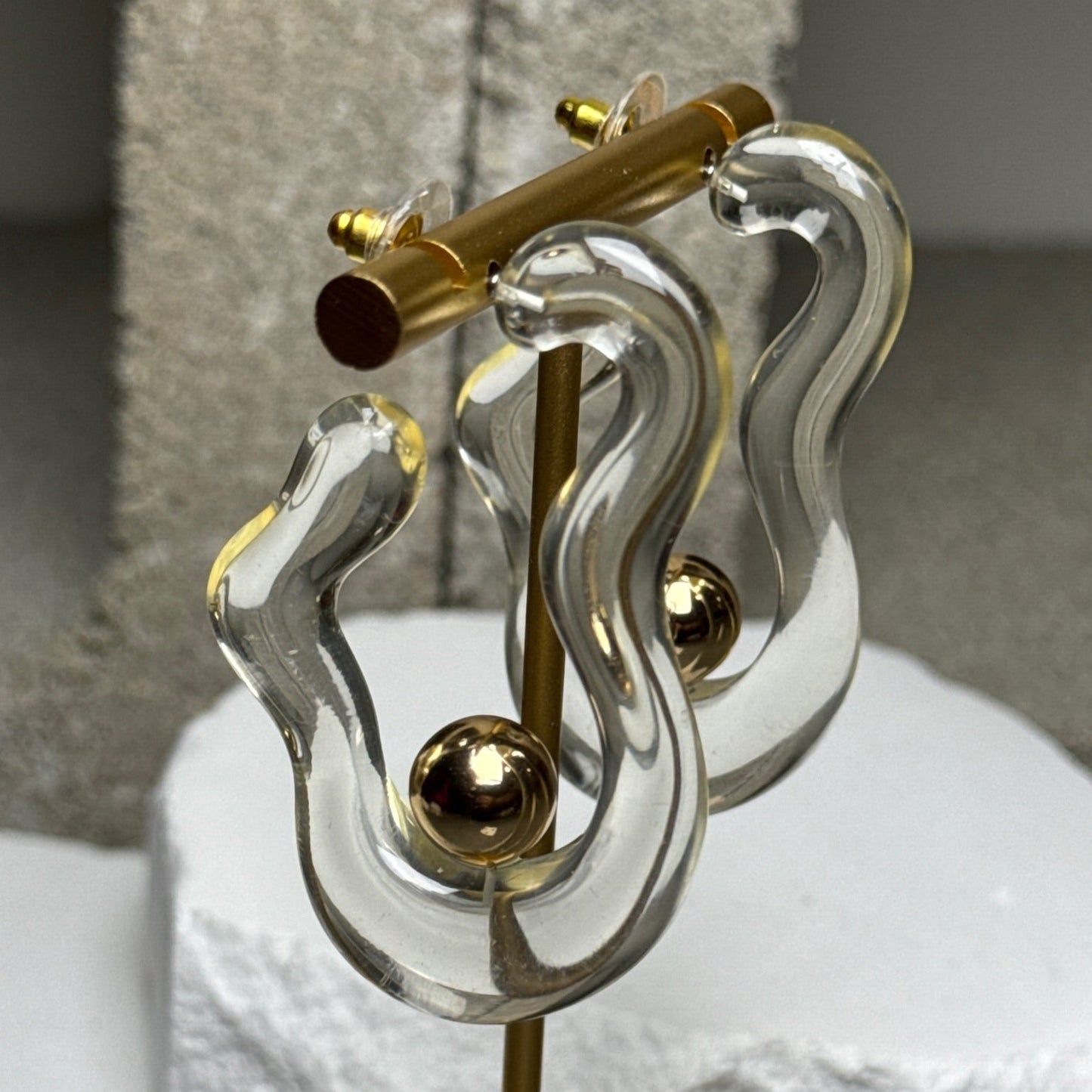 Crystal Current Hoop Earrings