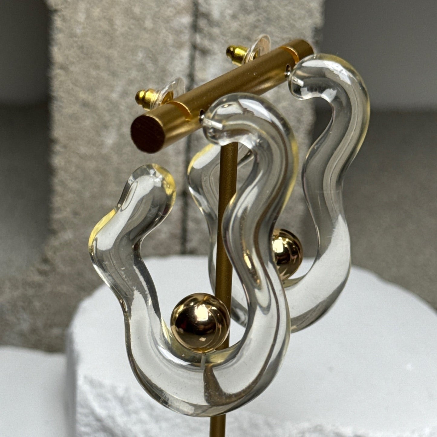 Crystal Current Hoop Earrings