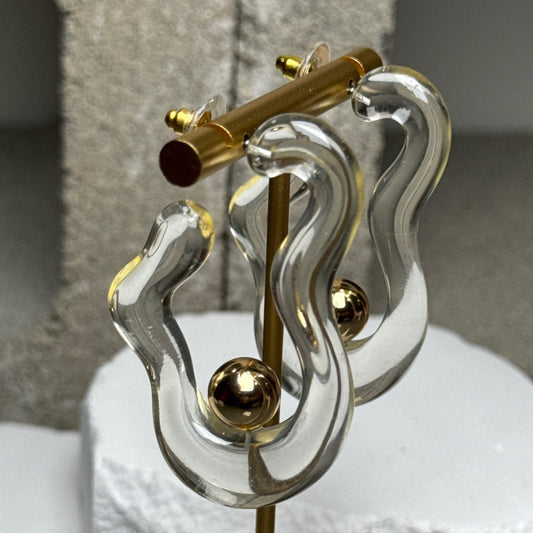 Crystal Current Hoop Earrings