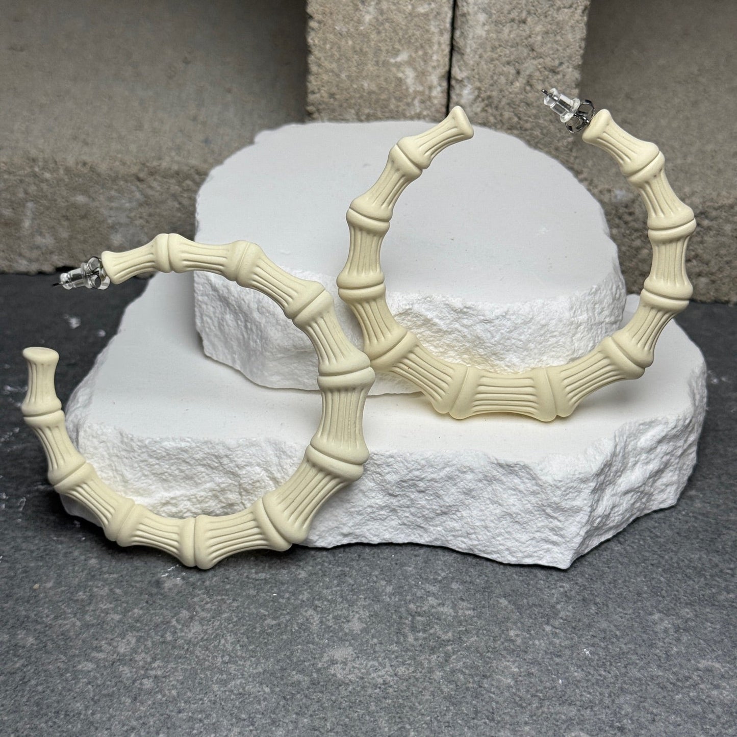 Bamboo Hoop Earrings – 2.75"