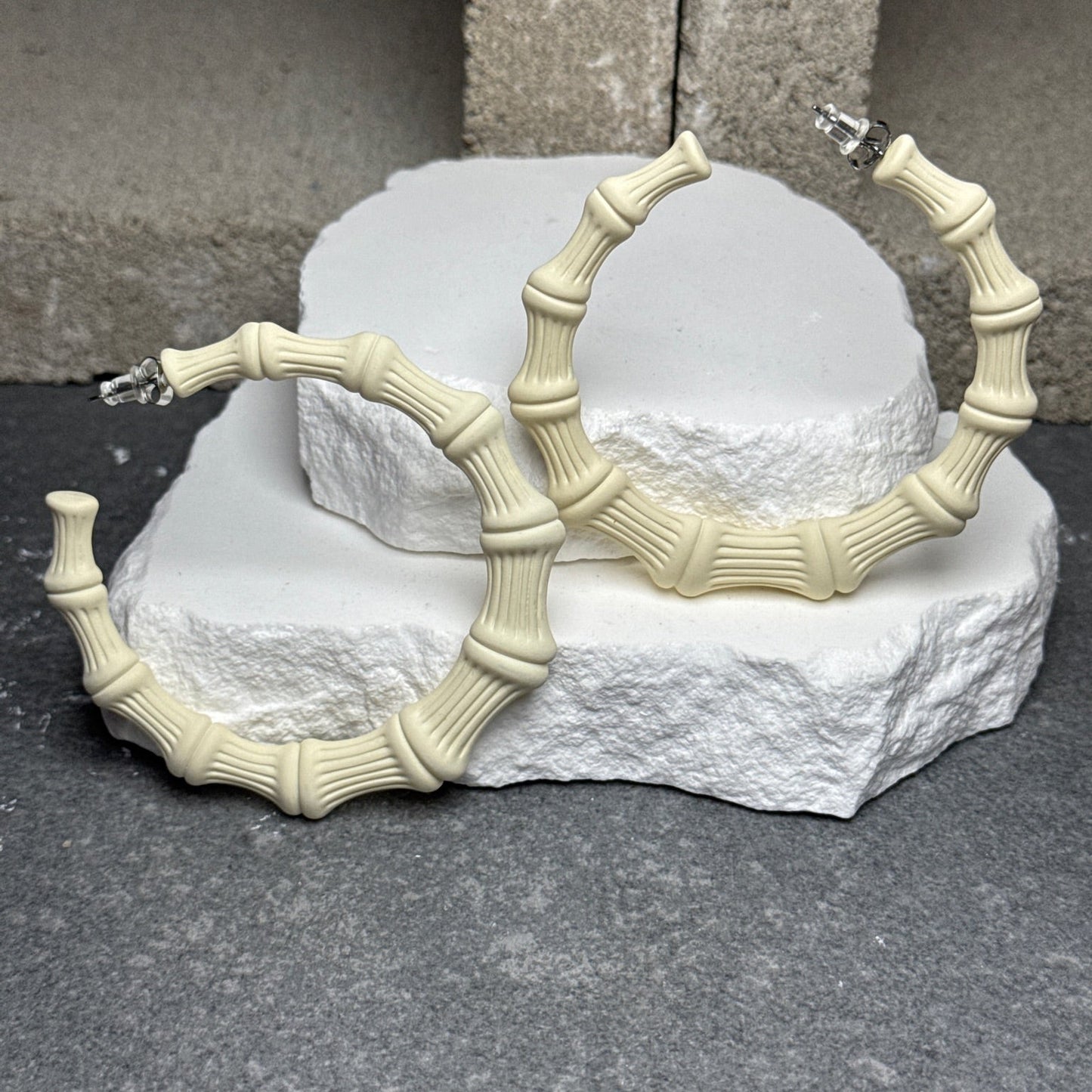 Bamboo Hoop Earrings – 2.75"