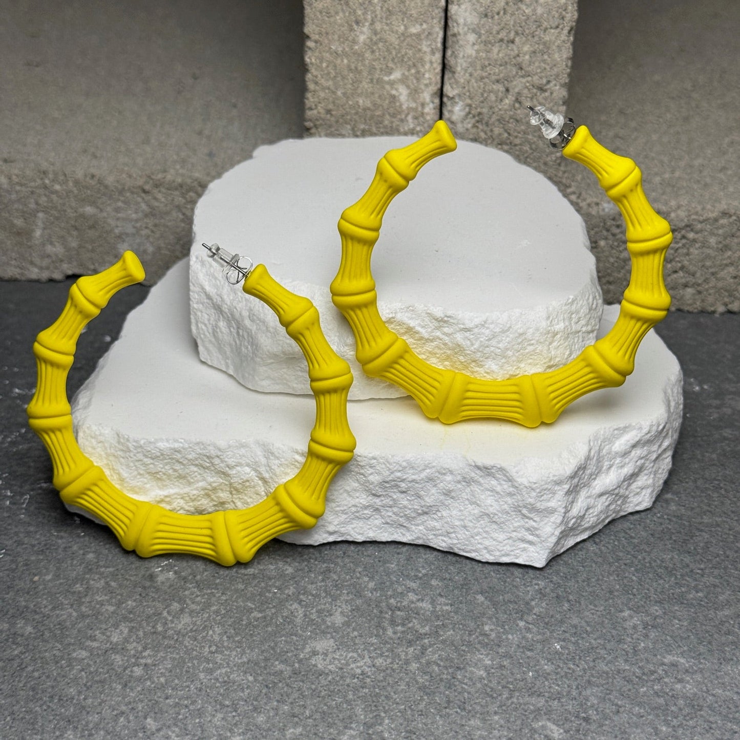 Bamboo Hoop Earrings – 2.75"