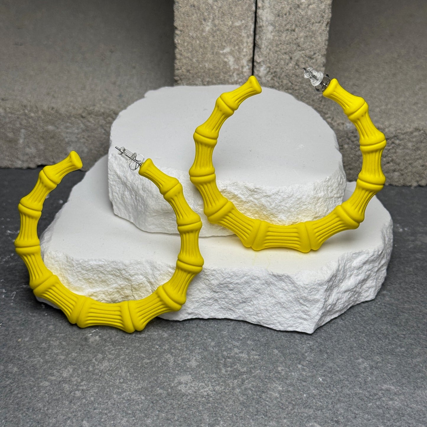 Bamboo Hoop Earrings – 2.75"