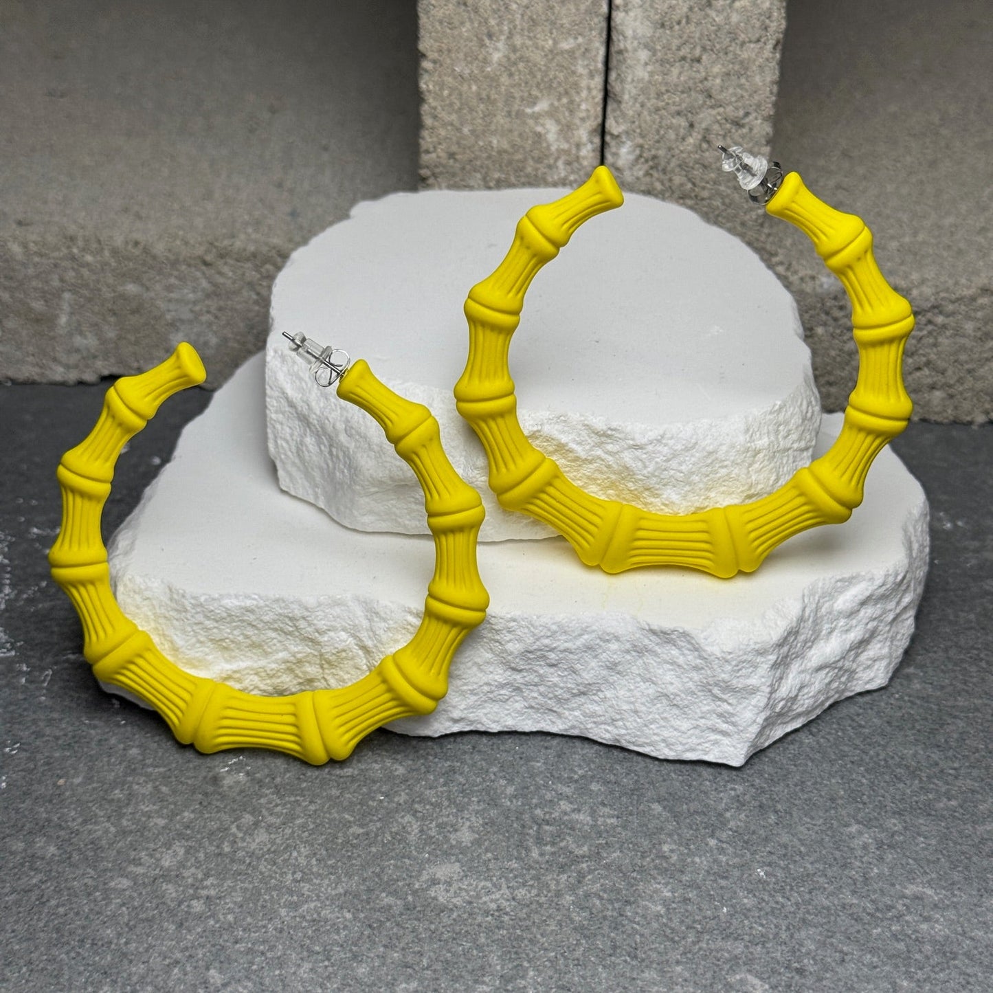 Bamboo Hoop Earrings – 2.75"