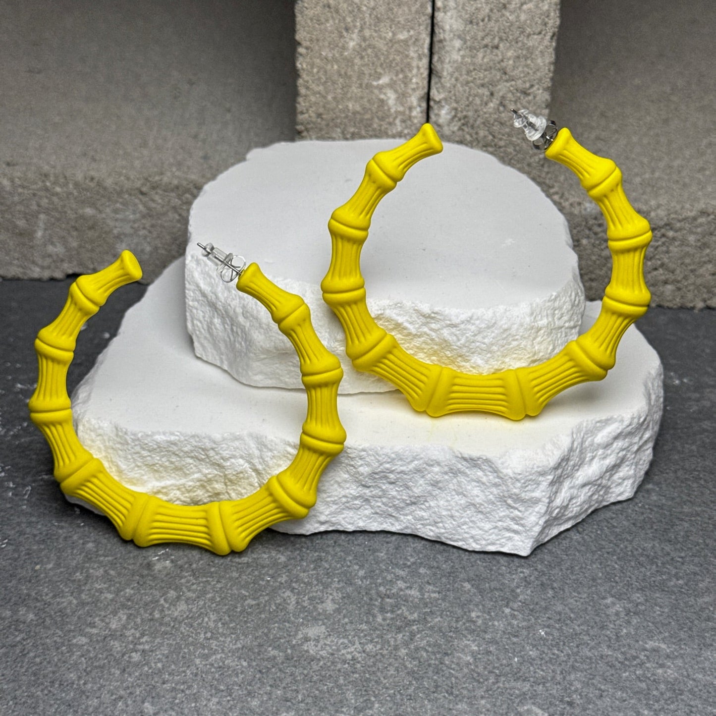Bamboo Hoop Earrings – 2.75"