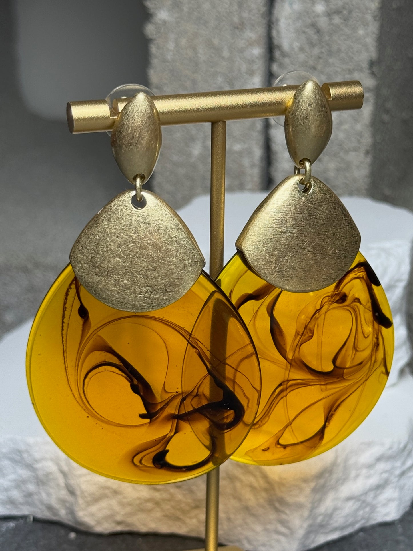Ember Glass Teardrop Earrings