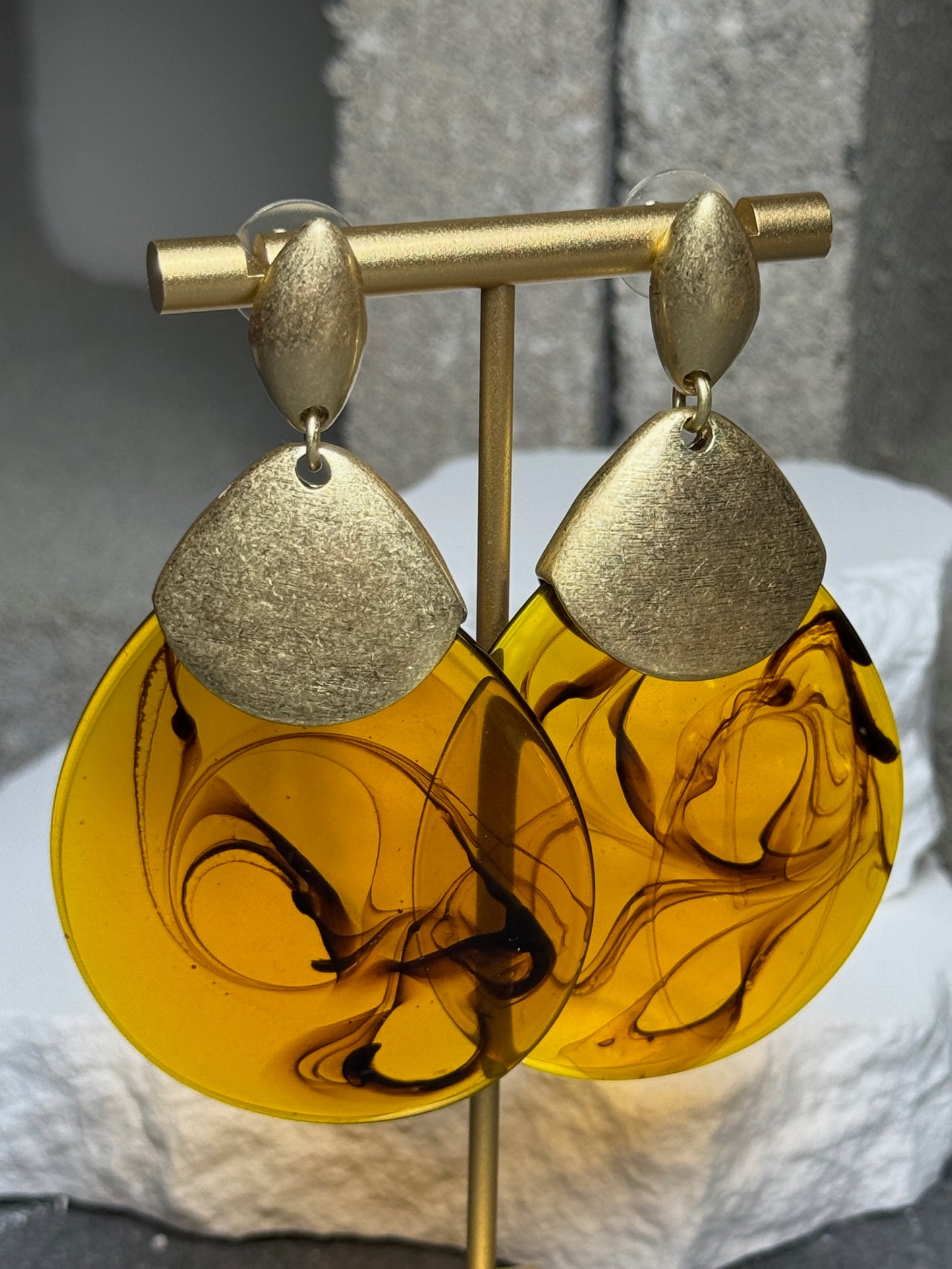 Ember Glass Teardrop Earrings