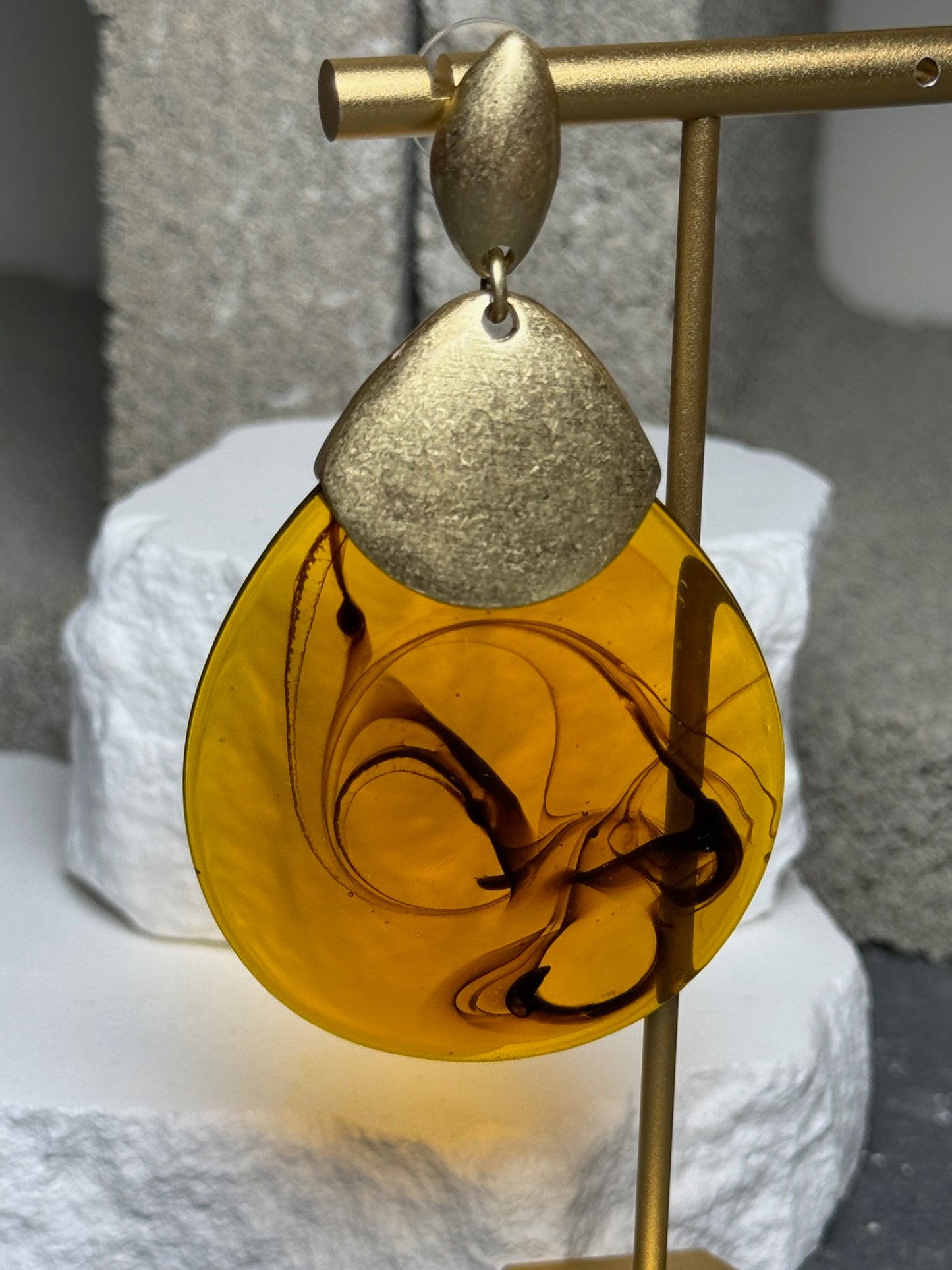 Ember Glass Teardrop Earrings