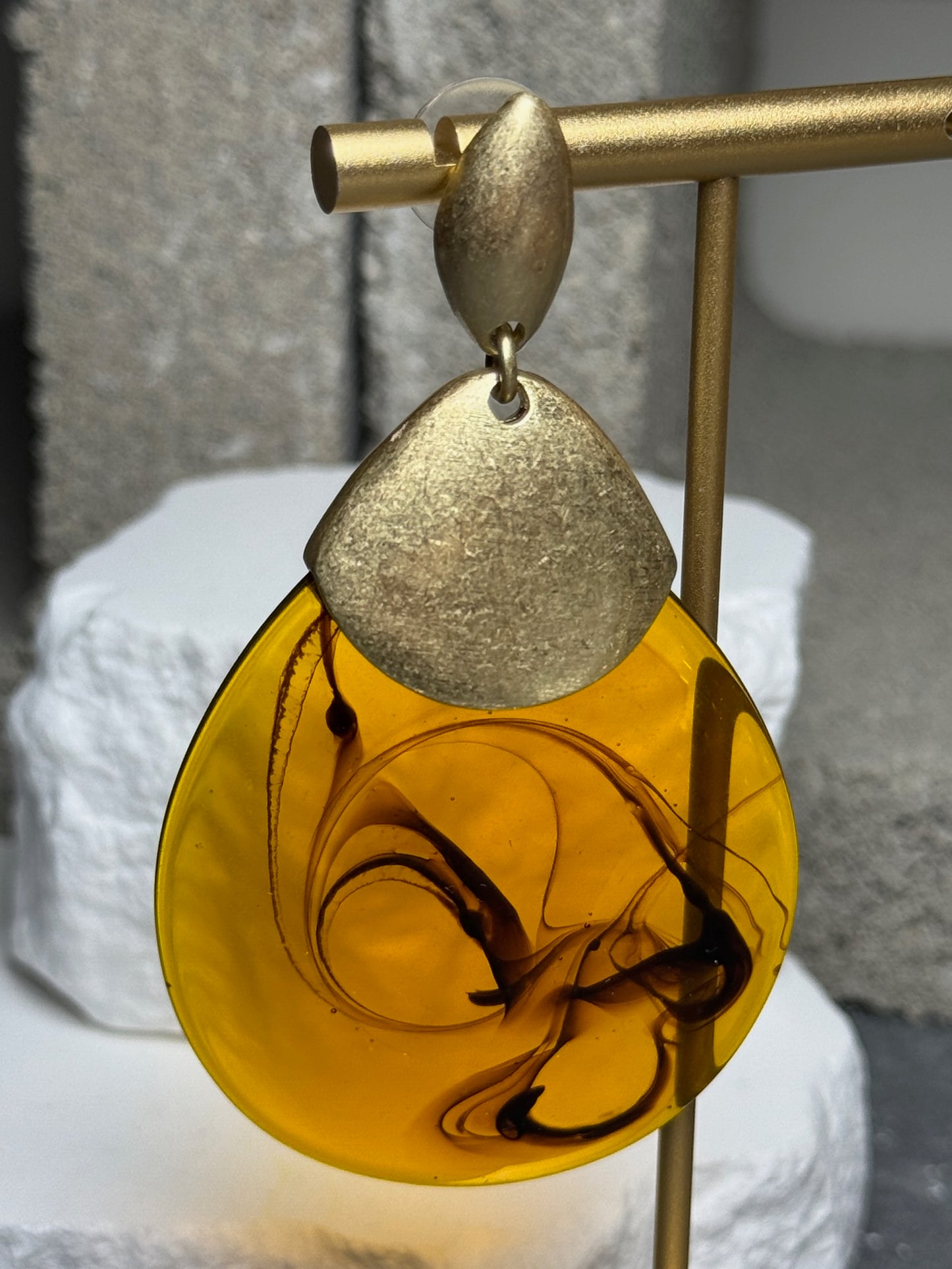 Ember Glass Teardrop Earrings