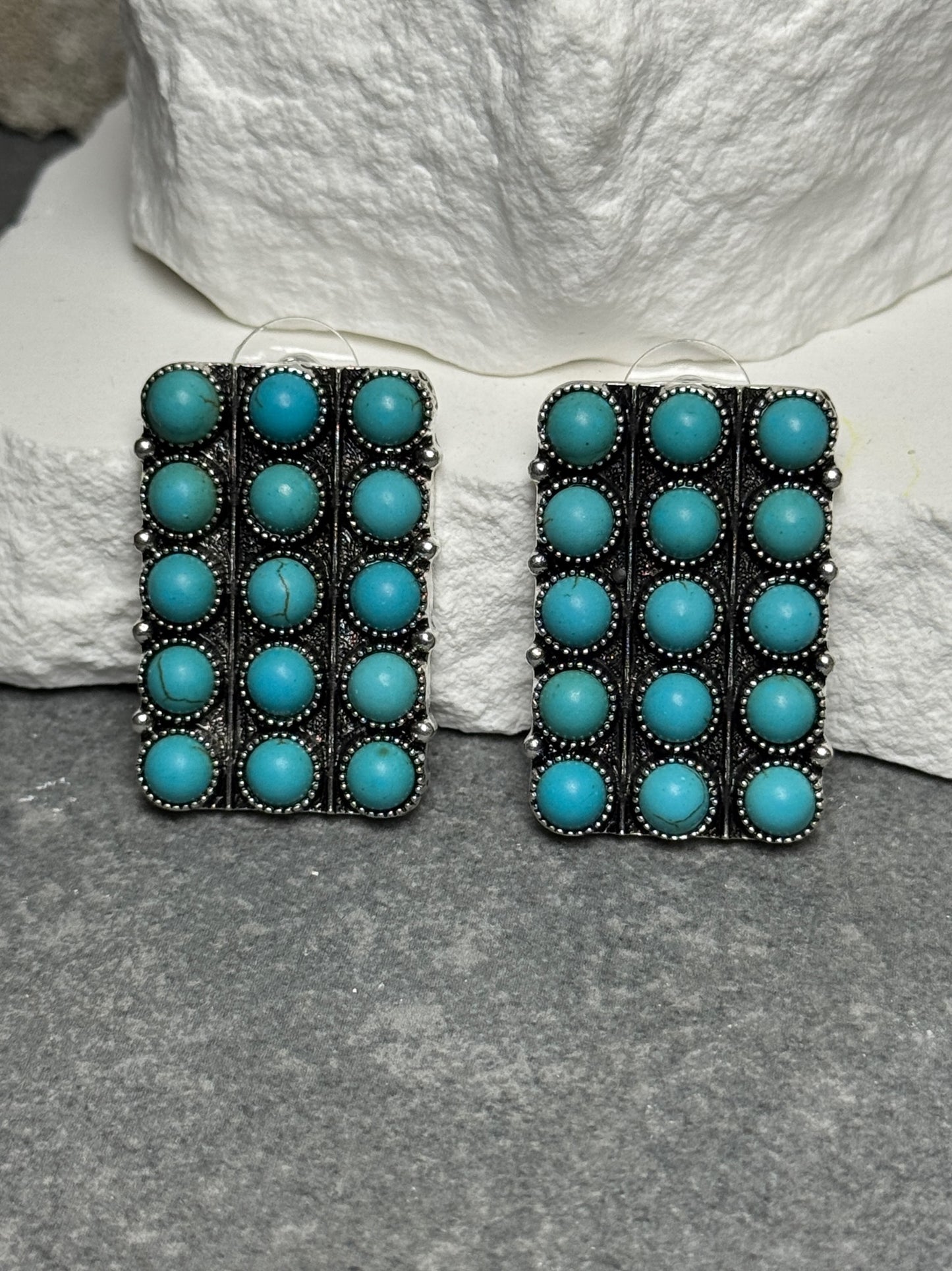 Desert Grid Stud Earrings