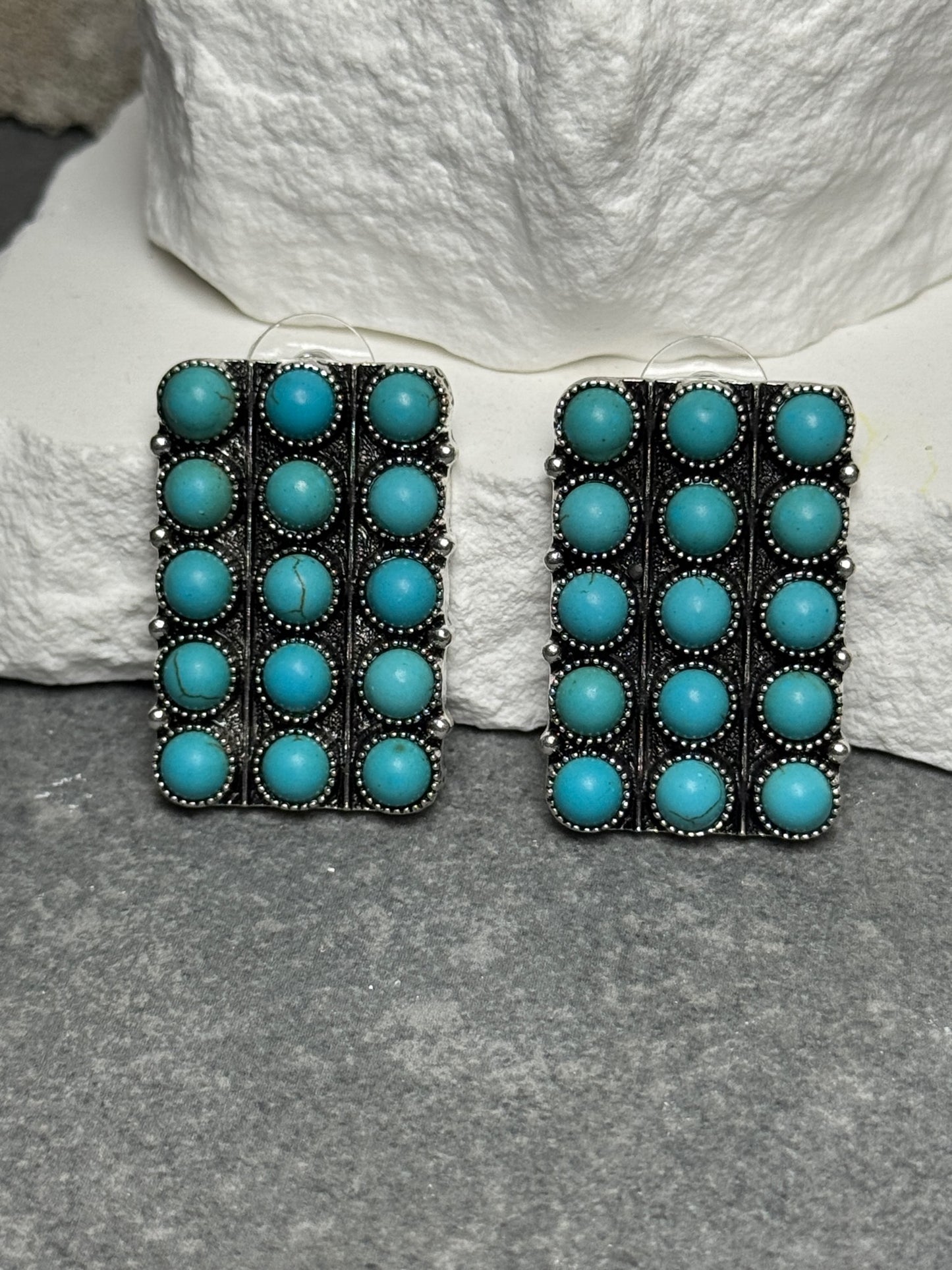 Desert Grid Stud Earrings