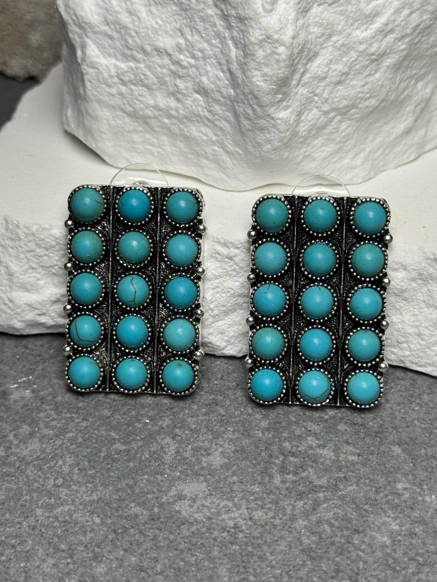 Desert Grid Stud Earrings