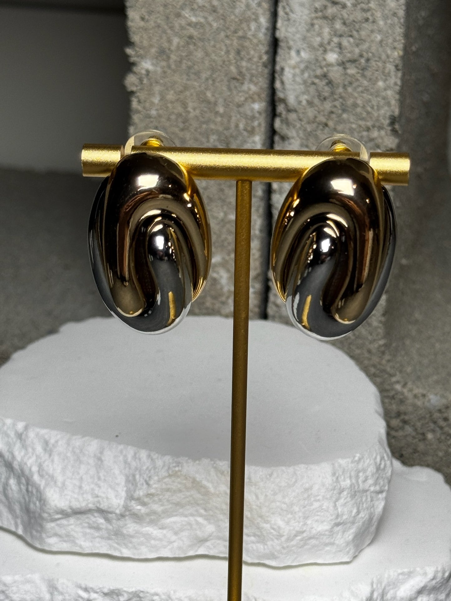 Straight Up Mixed Metal Stud Earrings