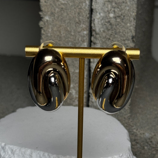 Straight Up Mixed Metal Stud Earrings