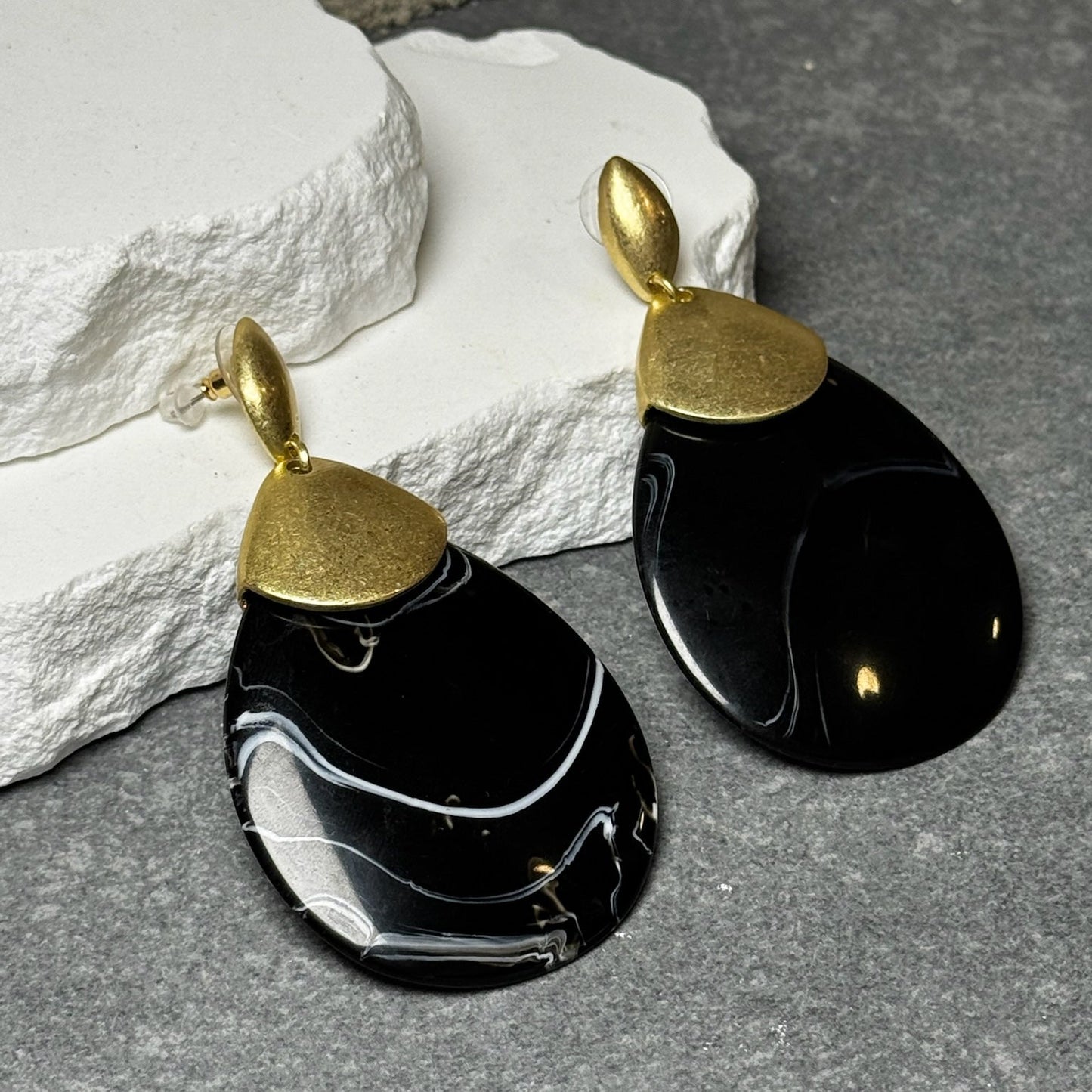Ember Glass Teardrop Earrings