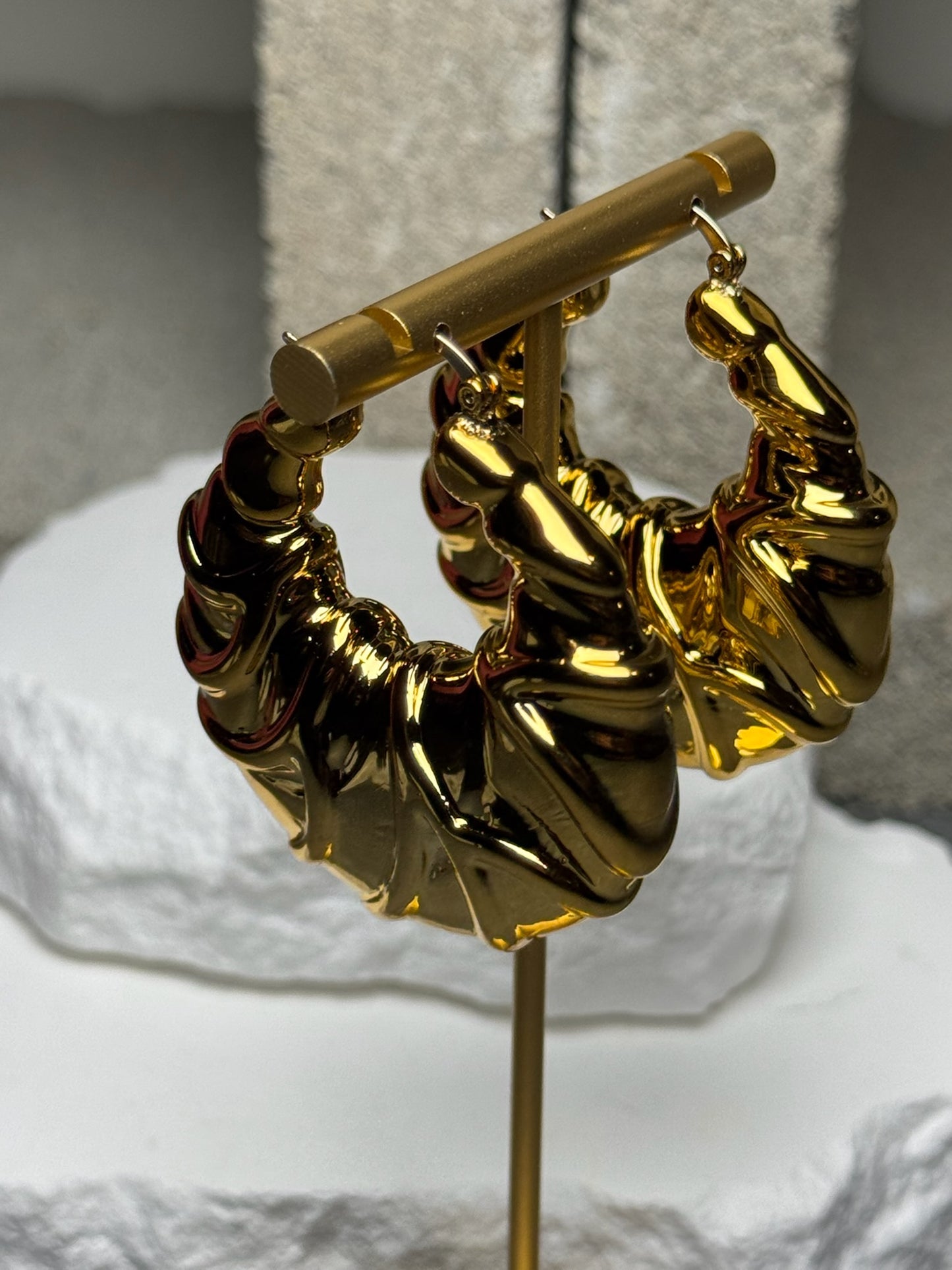 She Outside Textured Hoop Earrings