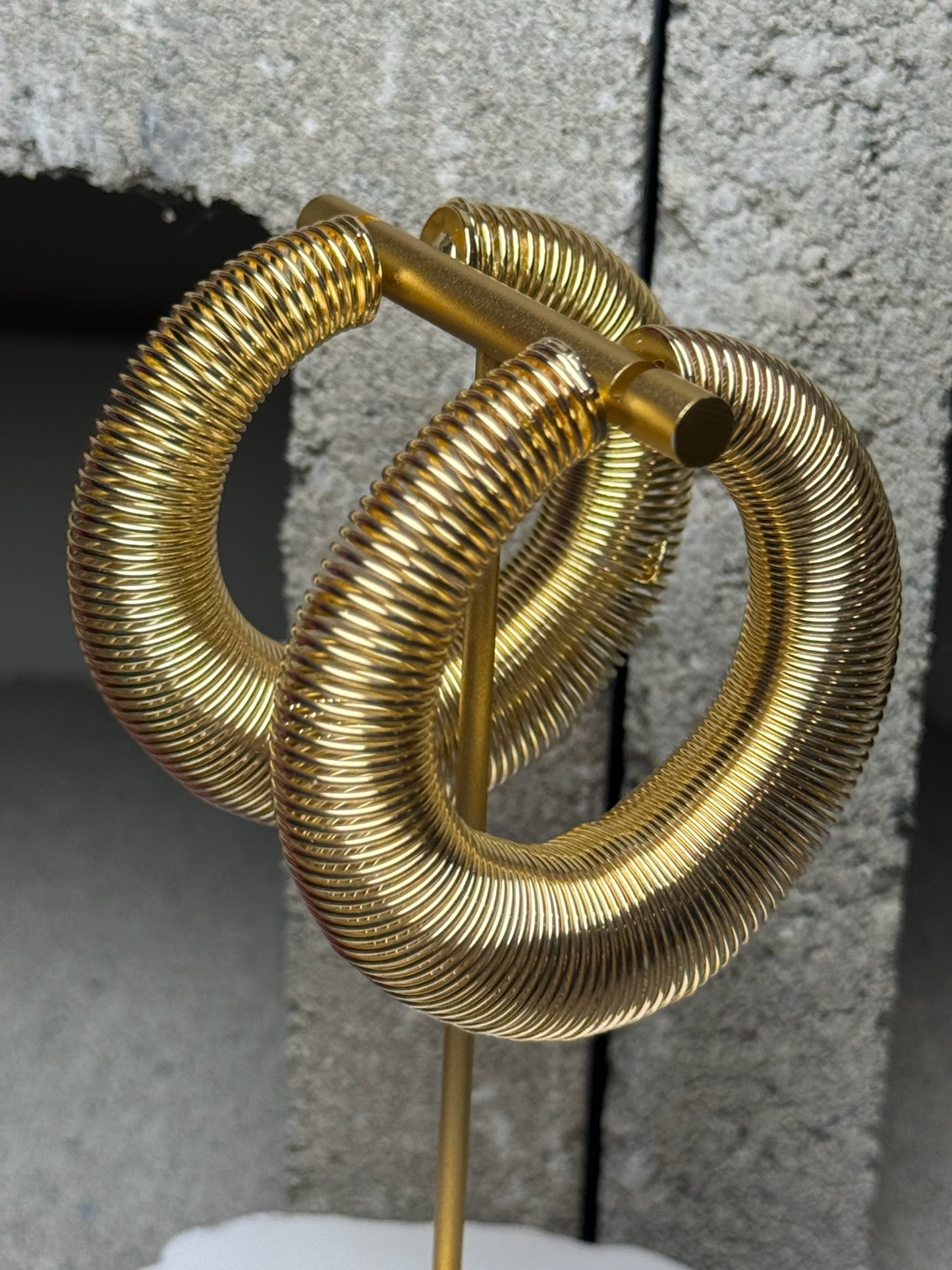 Believe That Ribbed Hoop Earrings