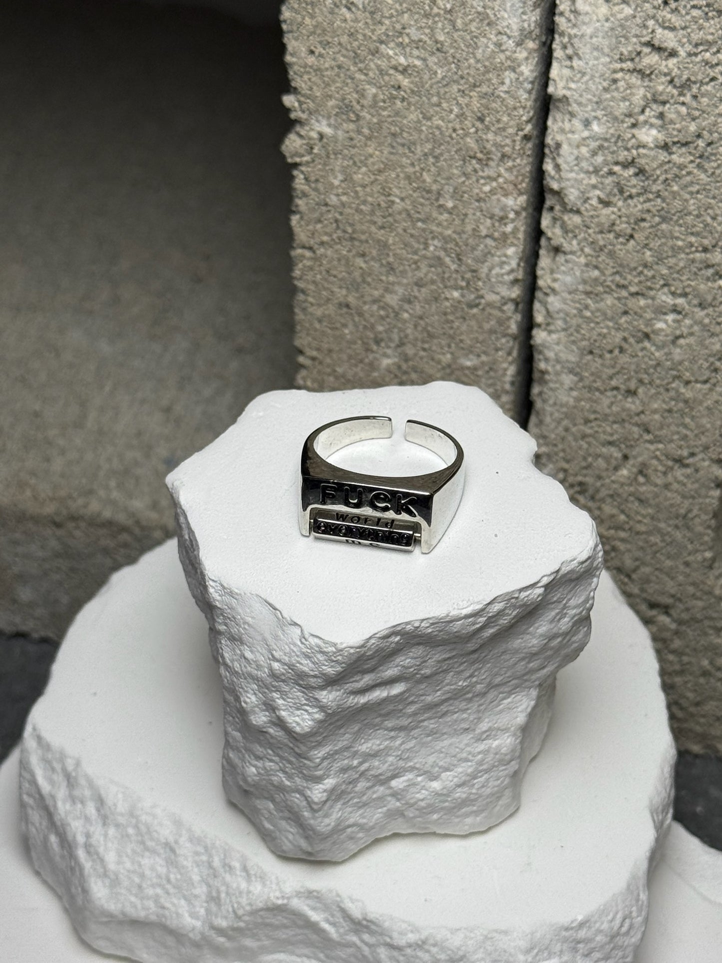 F**K EVERYTHING Ring Expandable Ring Size 9