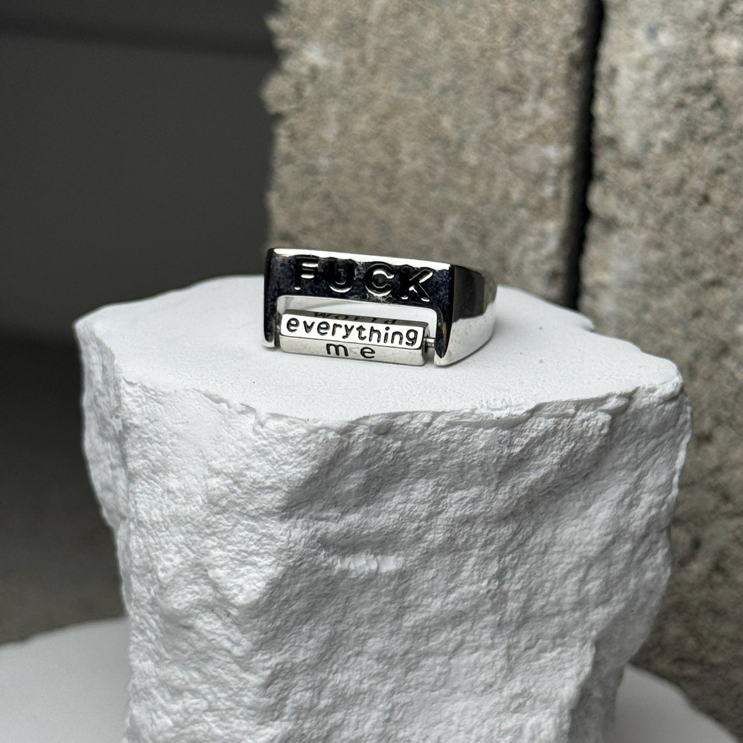 F**K EVERYTHING Ring Expandable Ring Size 9
