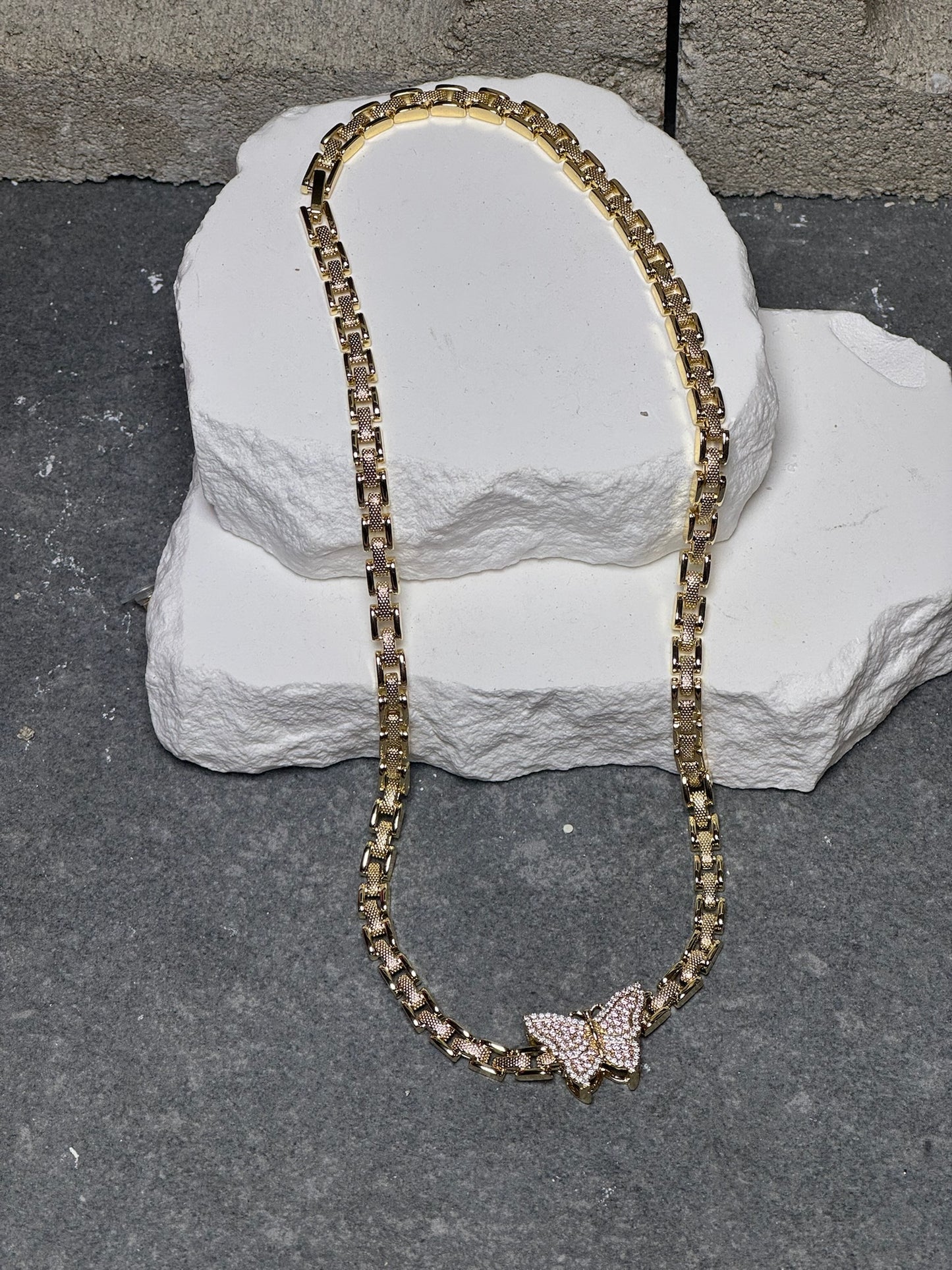 Too Fly Butterfly Necklace 17"