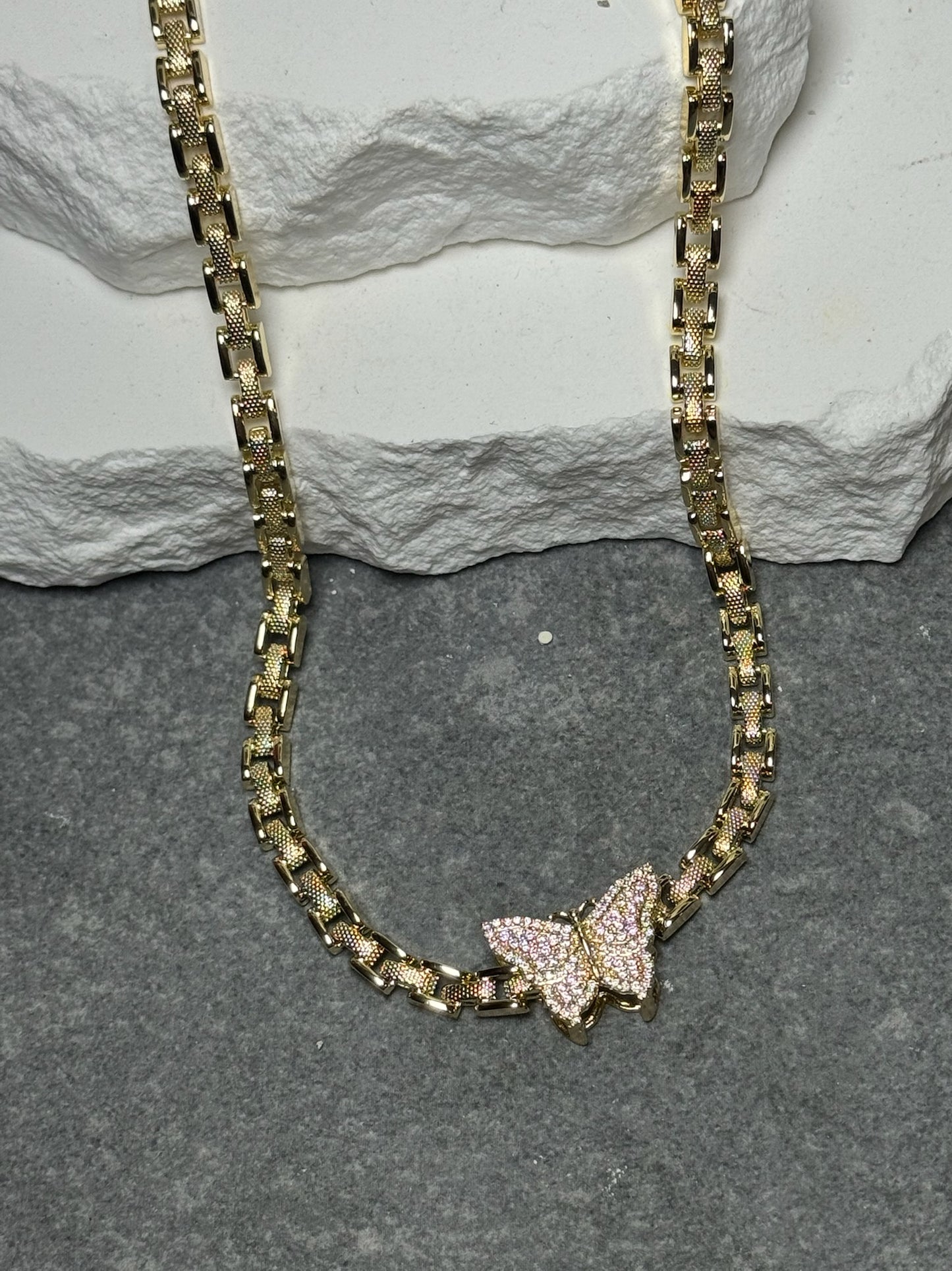 Too Fly Butterfly Necklace 17"