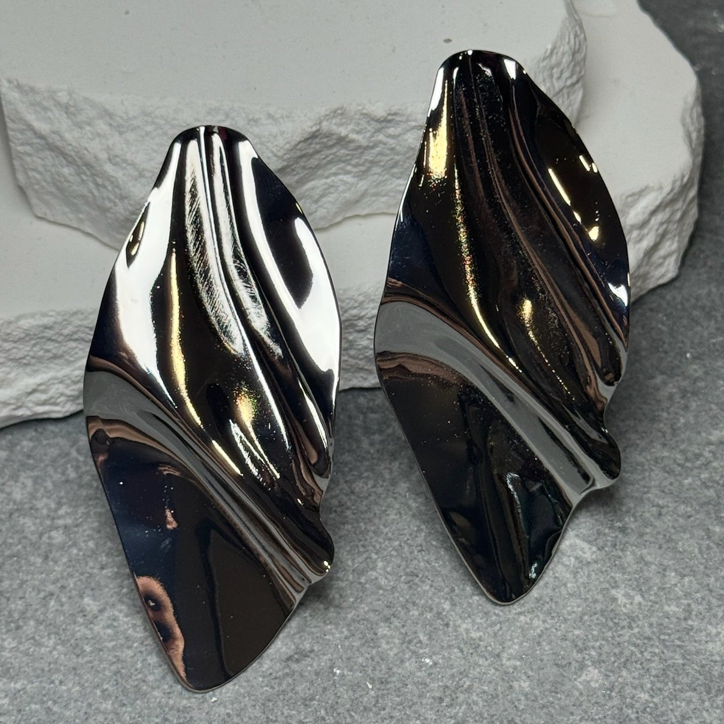 Chrome Me Out Stud Earrings