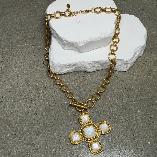 The Anastasia Opal Cross Necklace