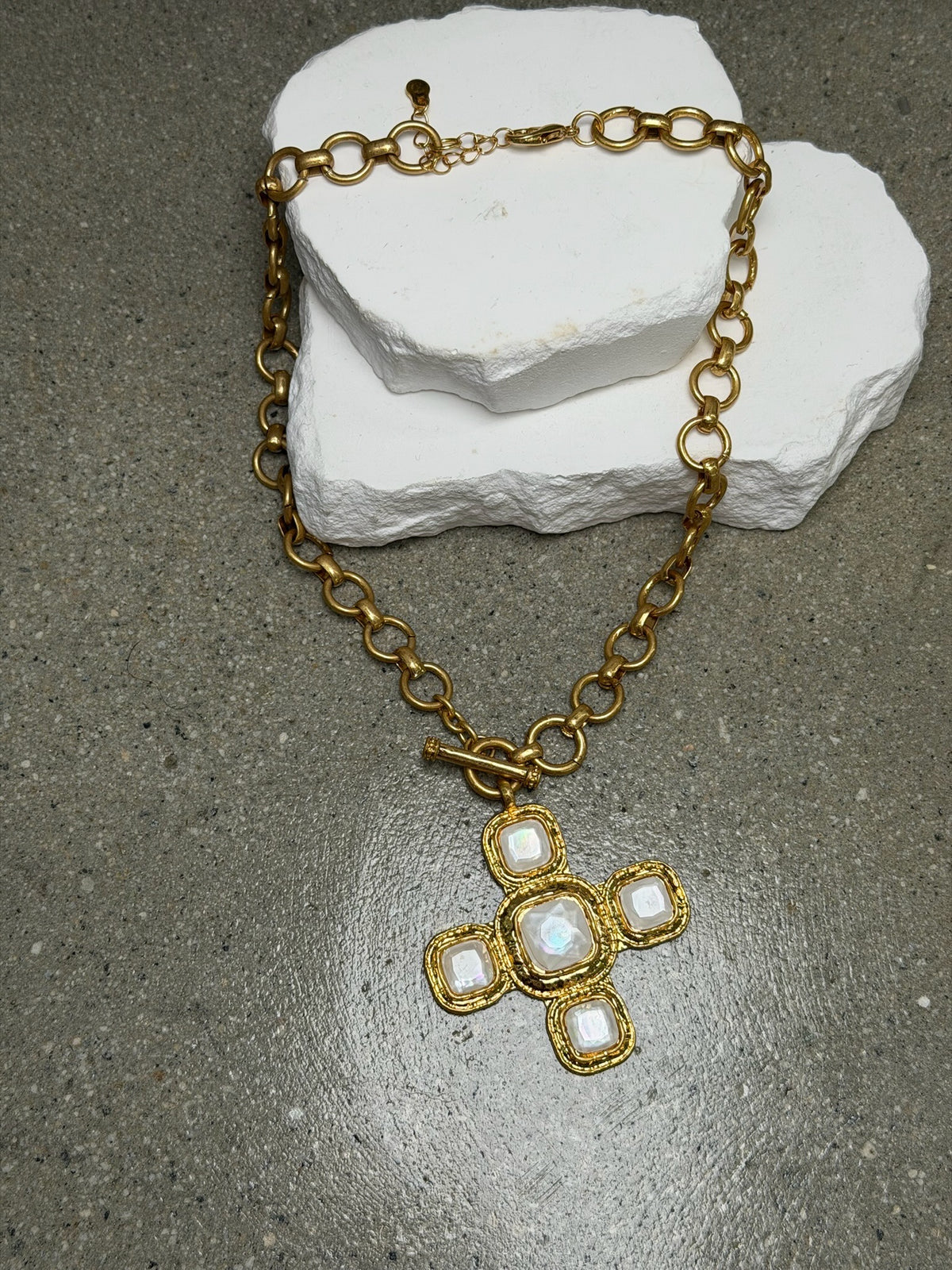 The Anastasia Opal Cross Necklace