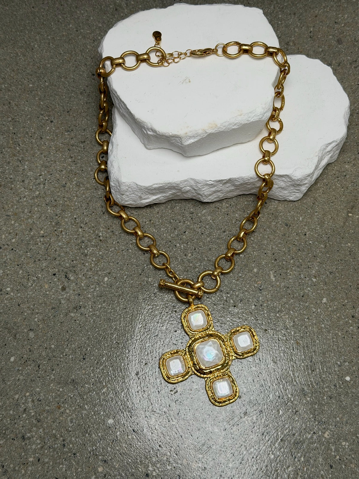 The Anastasia Opal Cross Necklace