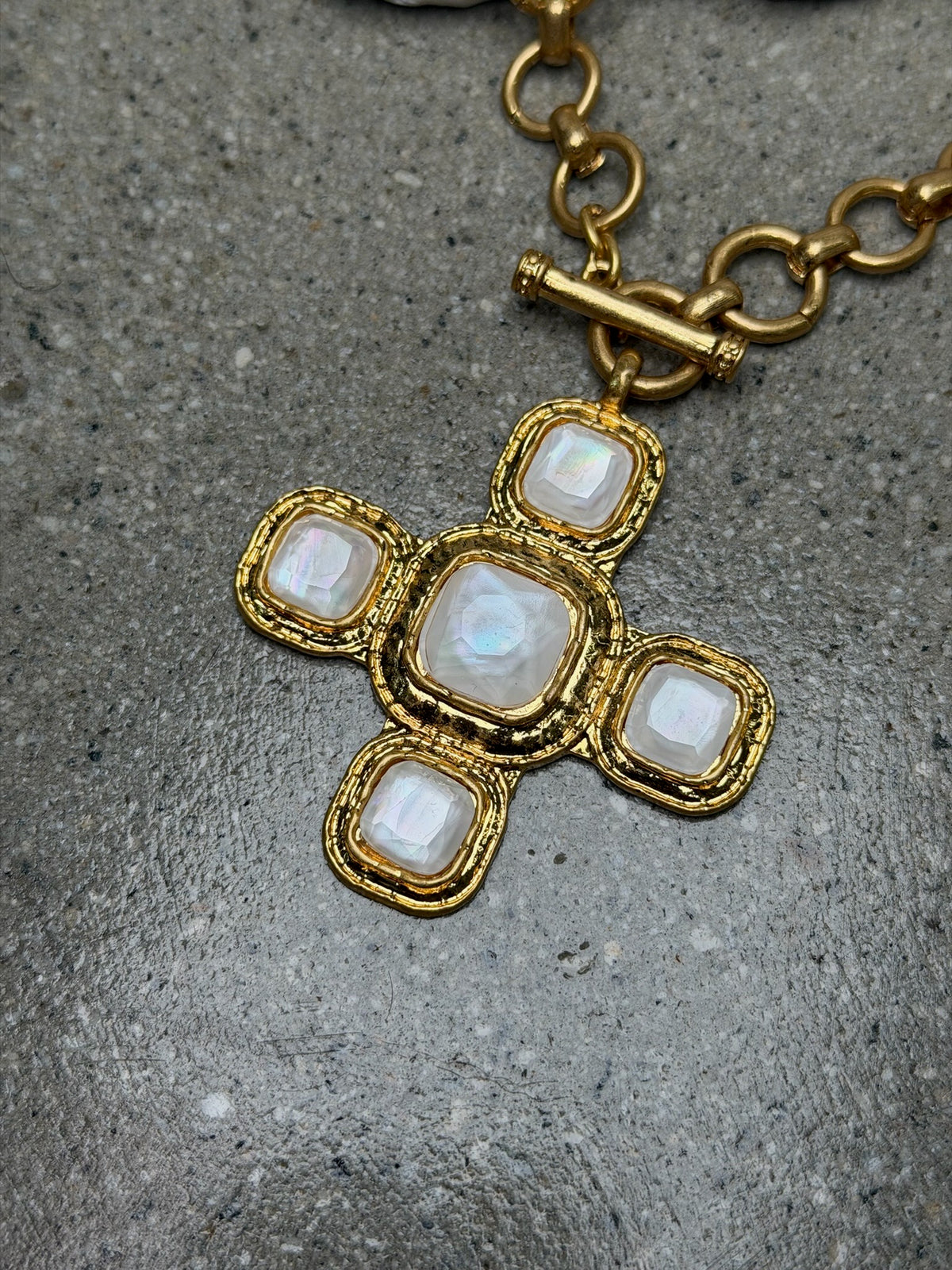 The Anastasia Opal Cross Necklace
