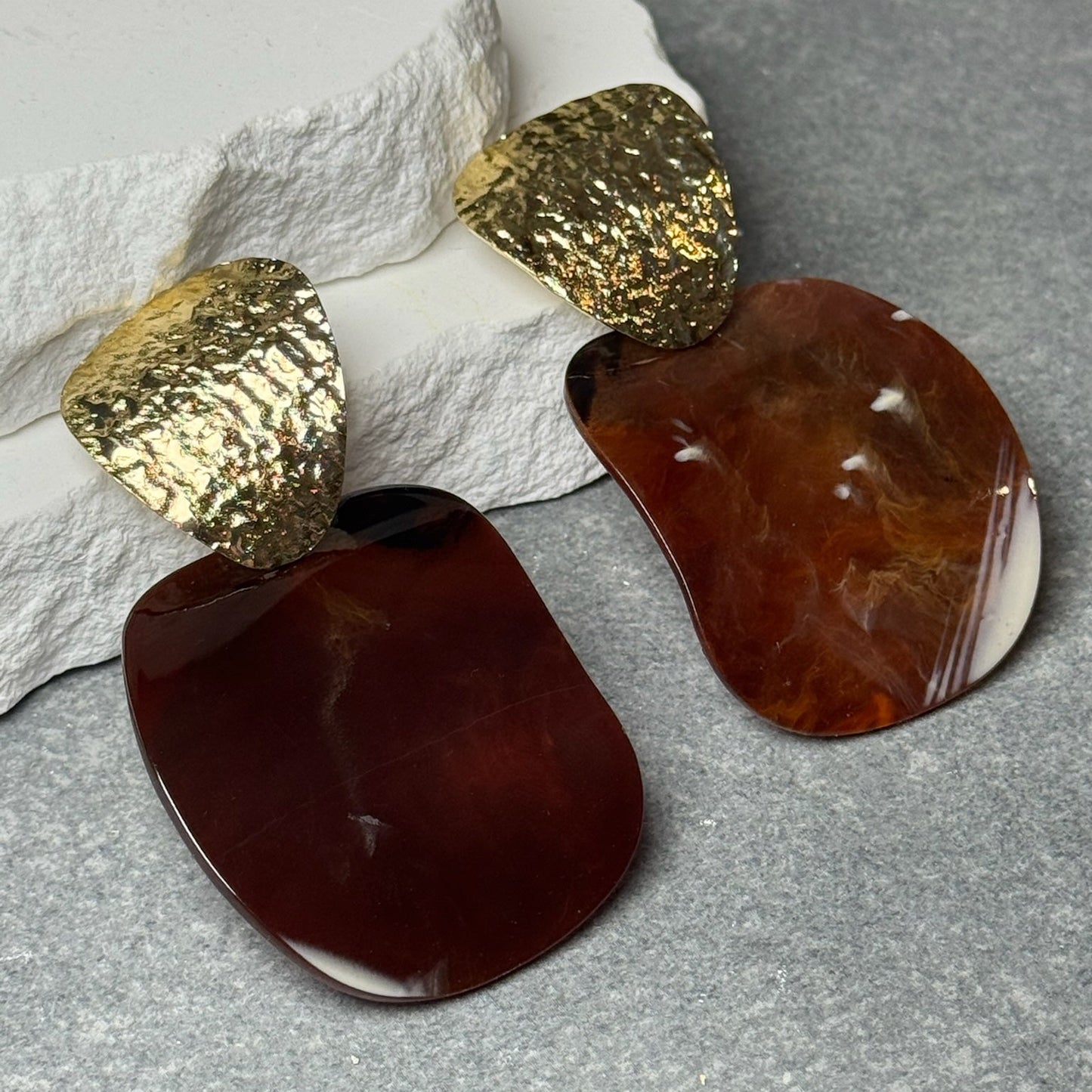 Luna Stone 2 Layer Earring